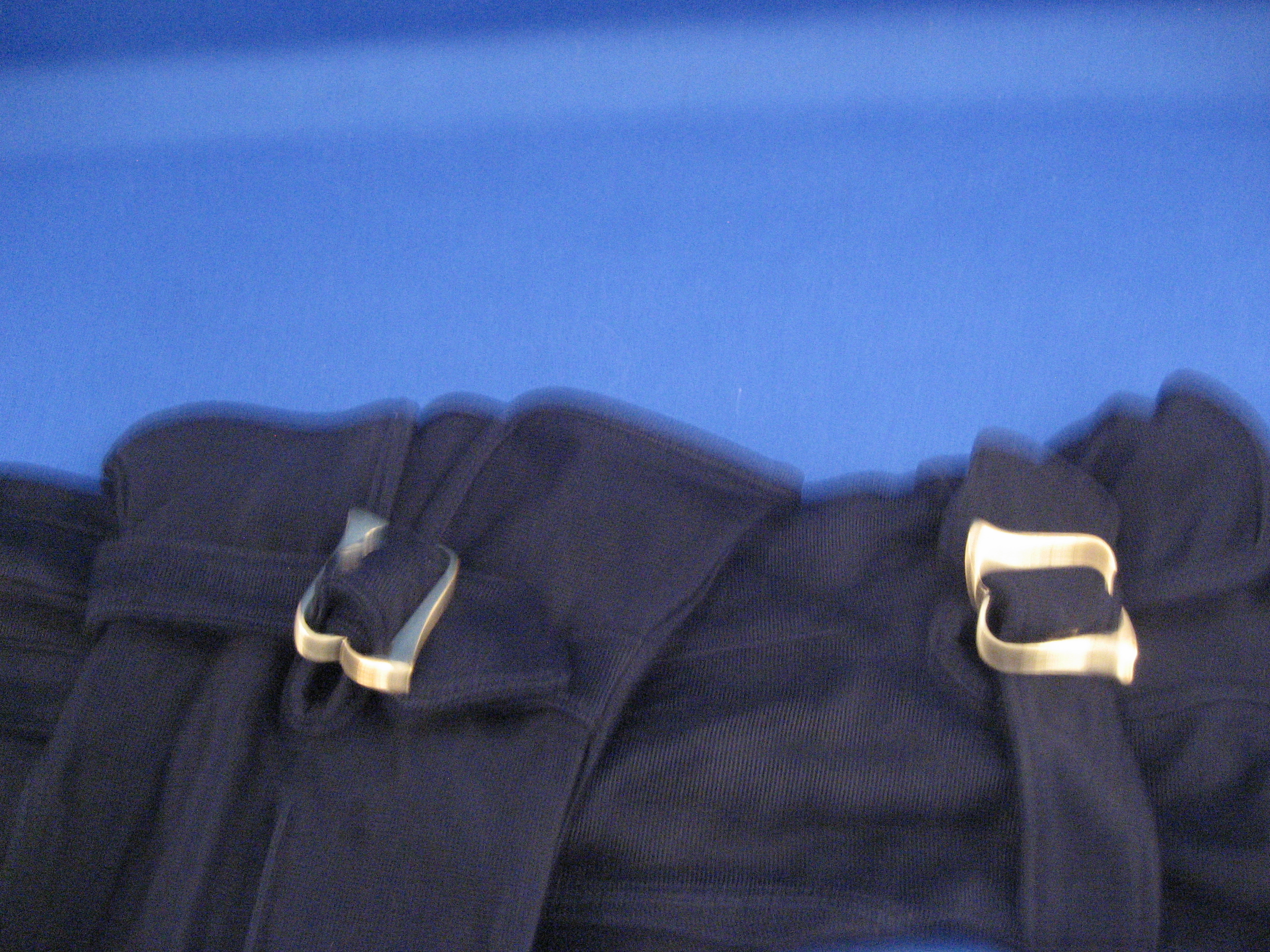 Blue Rayon Buckled Gloves