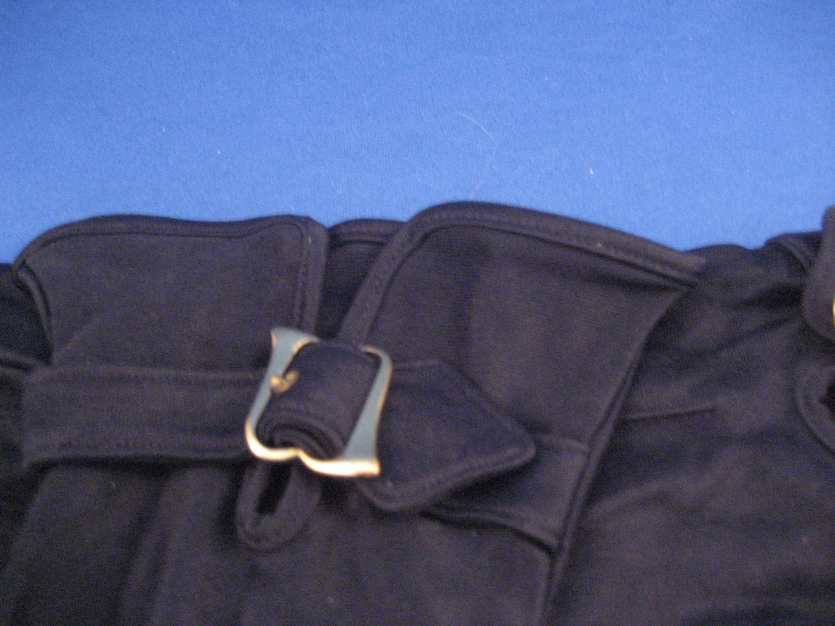 Blue Rayon Buckled Gloves