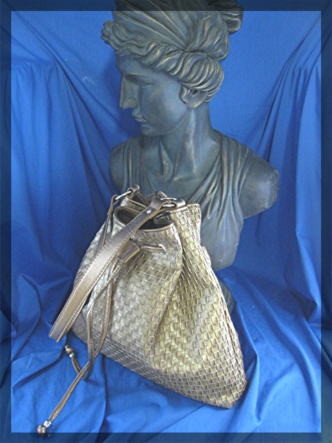 BLONDO Gold Woven  Leather Bag Canada