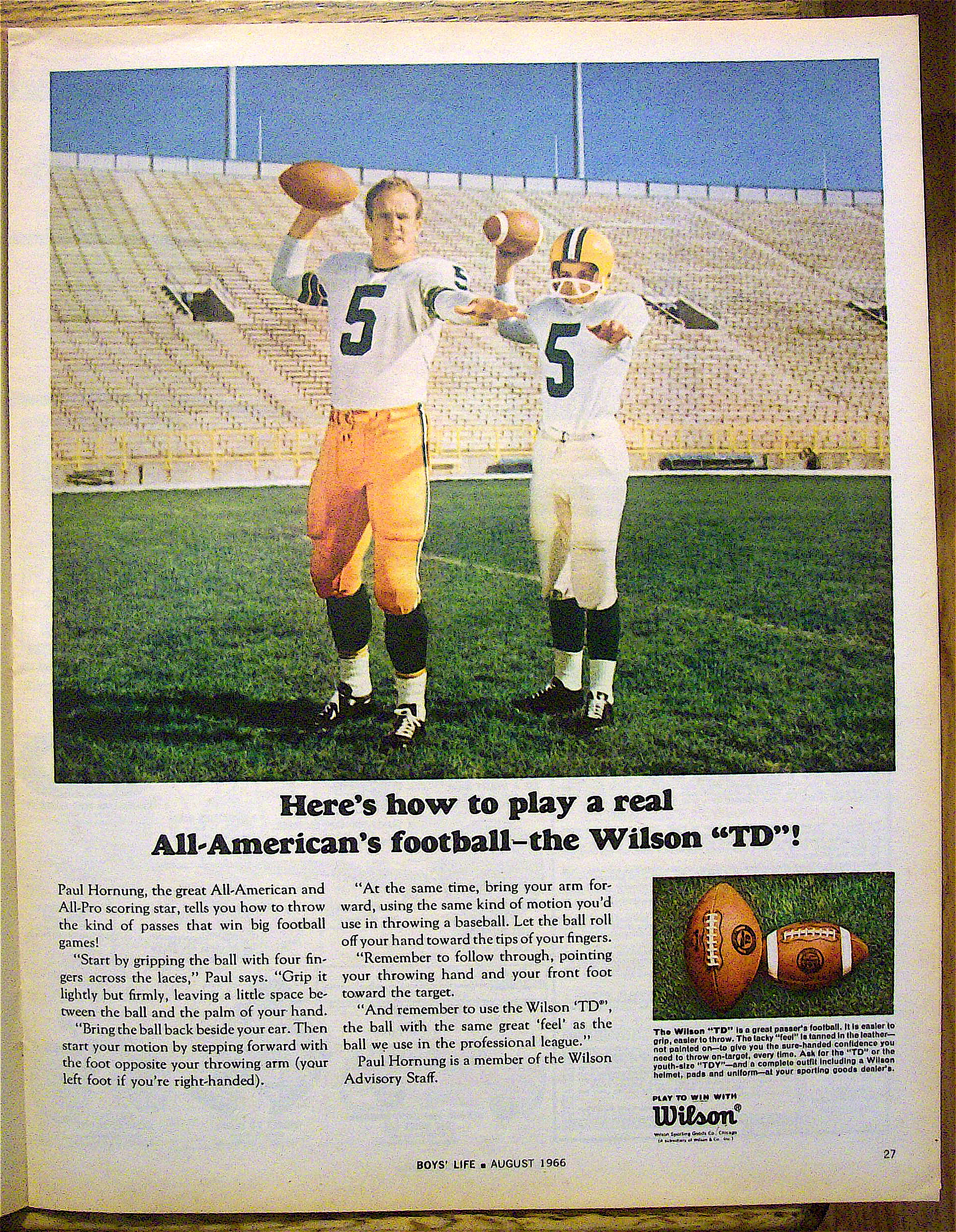 Boys Life Magazine-August 1966-Gale Sayers By Bob Hurt