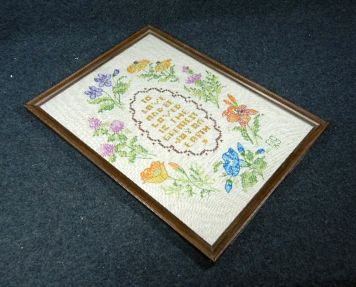 Cross Stitch LOVE framed dated 1979