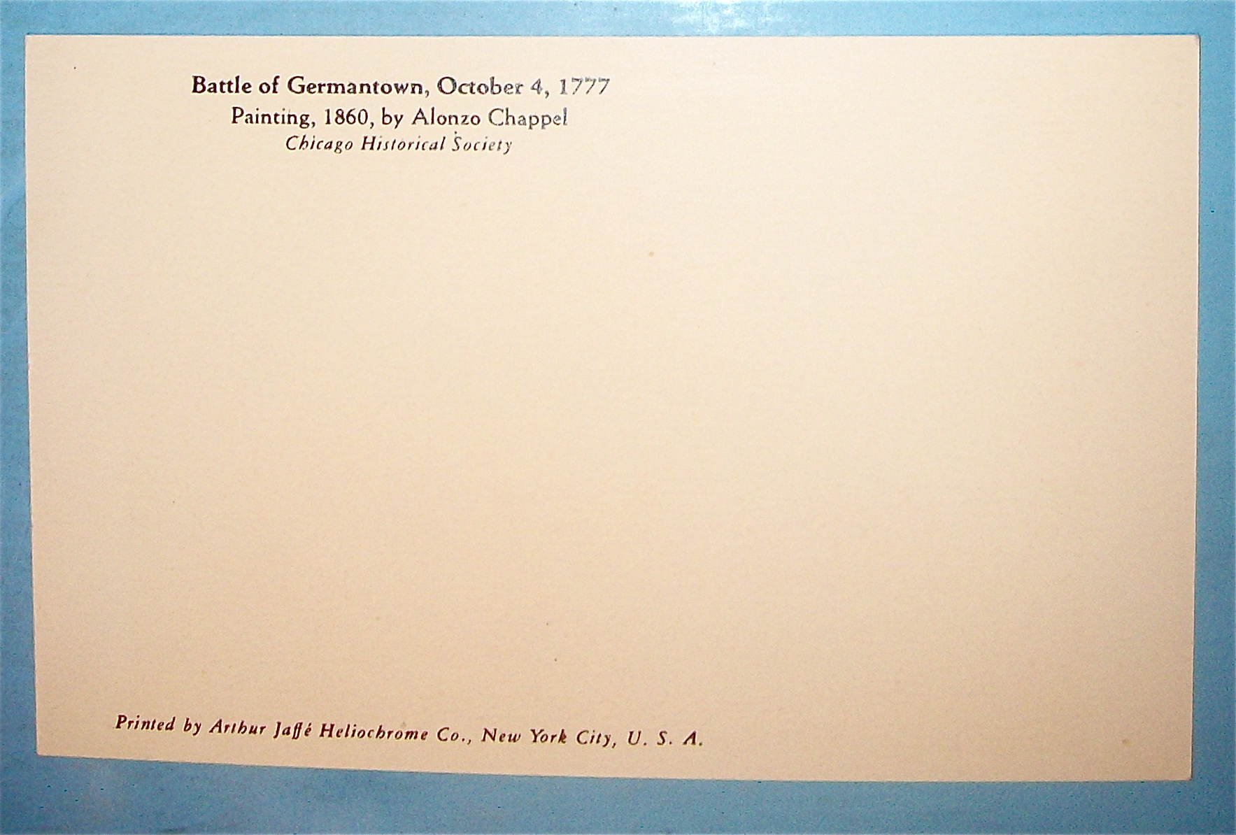 Battle of Germantown Postcard