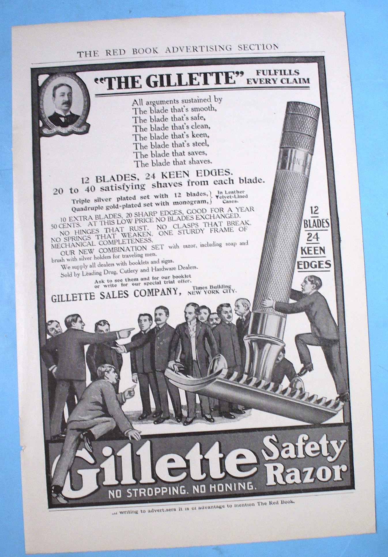 1906 Gillette Safety Razor w/ Group of Men