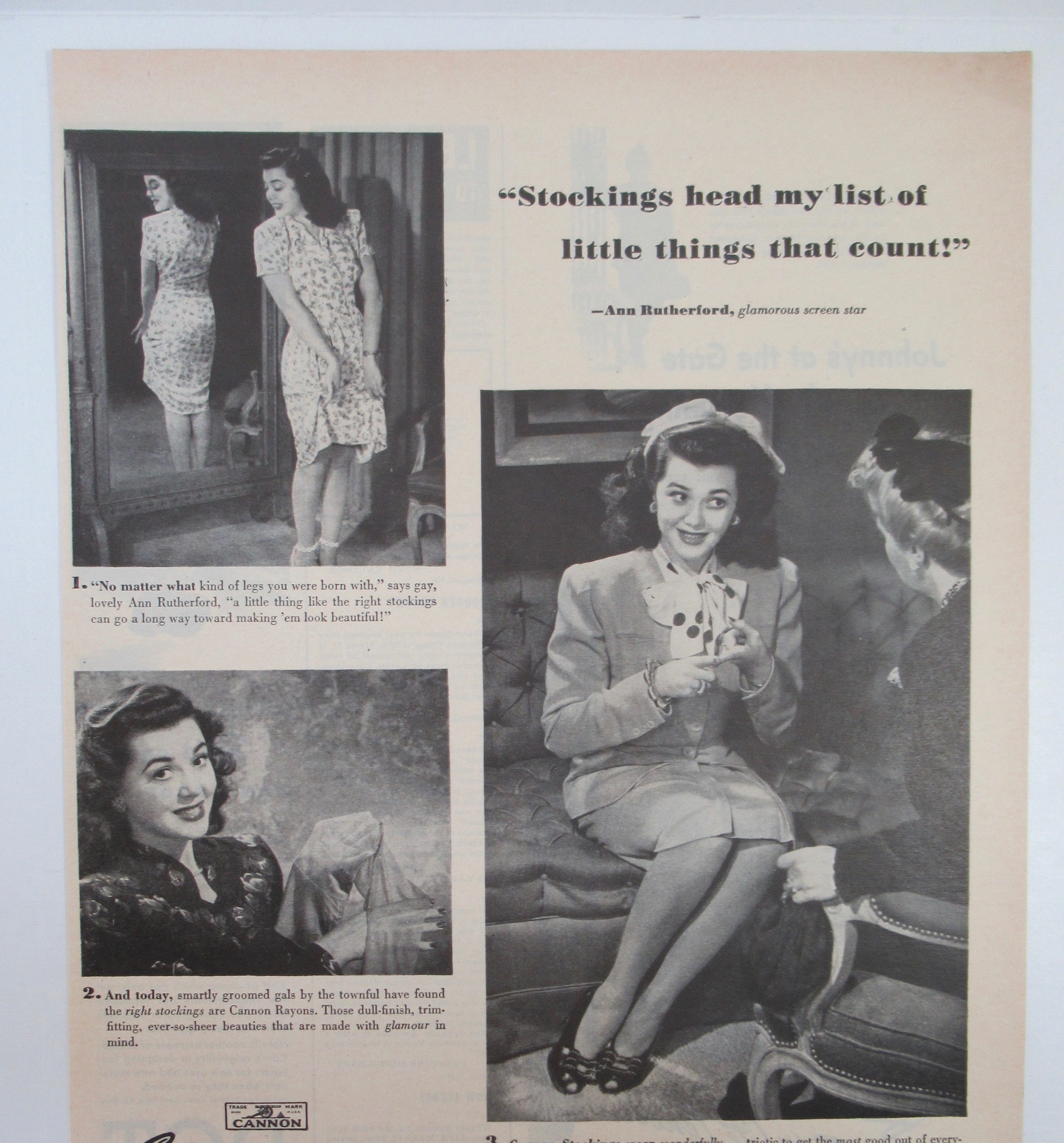 1945 Cannon Hosiery with Ann Rutherford