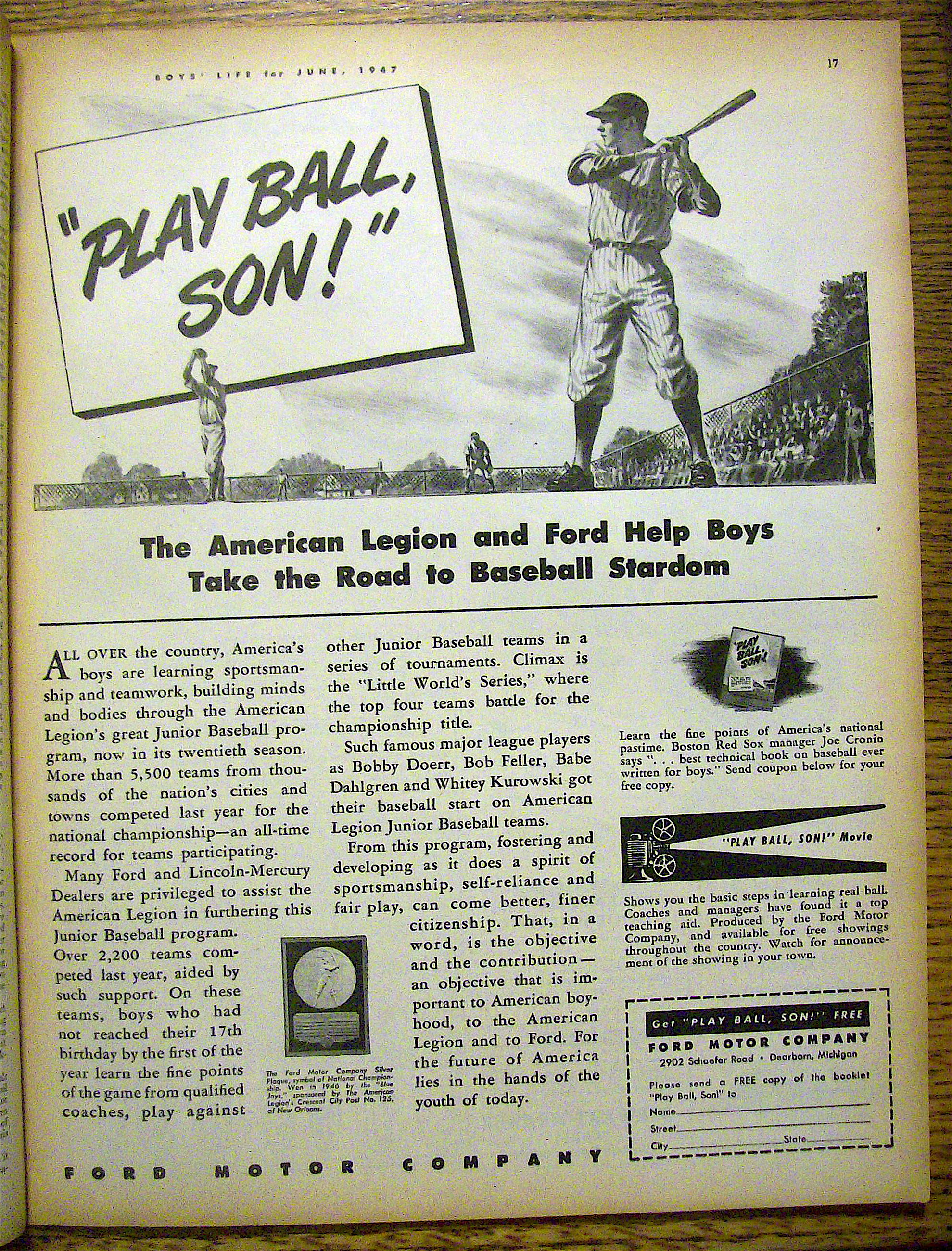 Boys' Life Magazine-June 1947-Harold (Pete) Reiser
