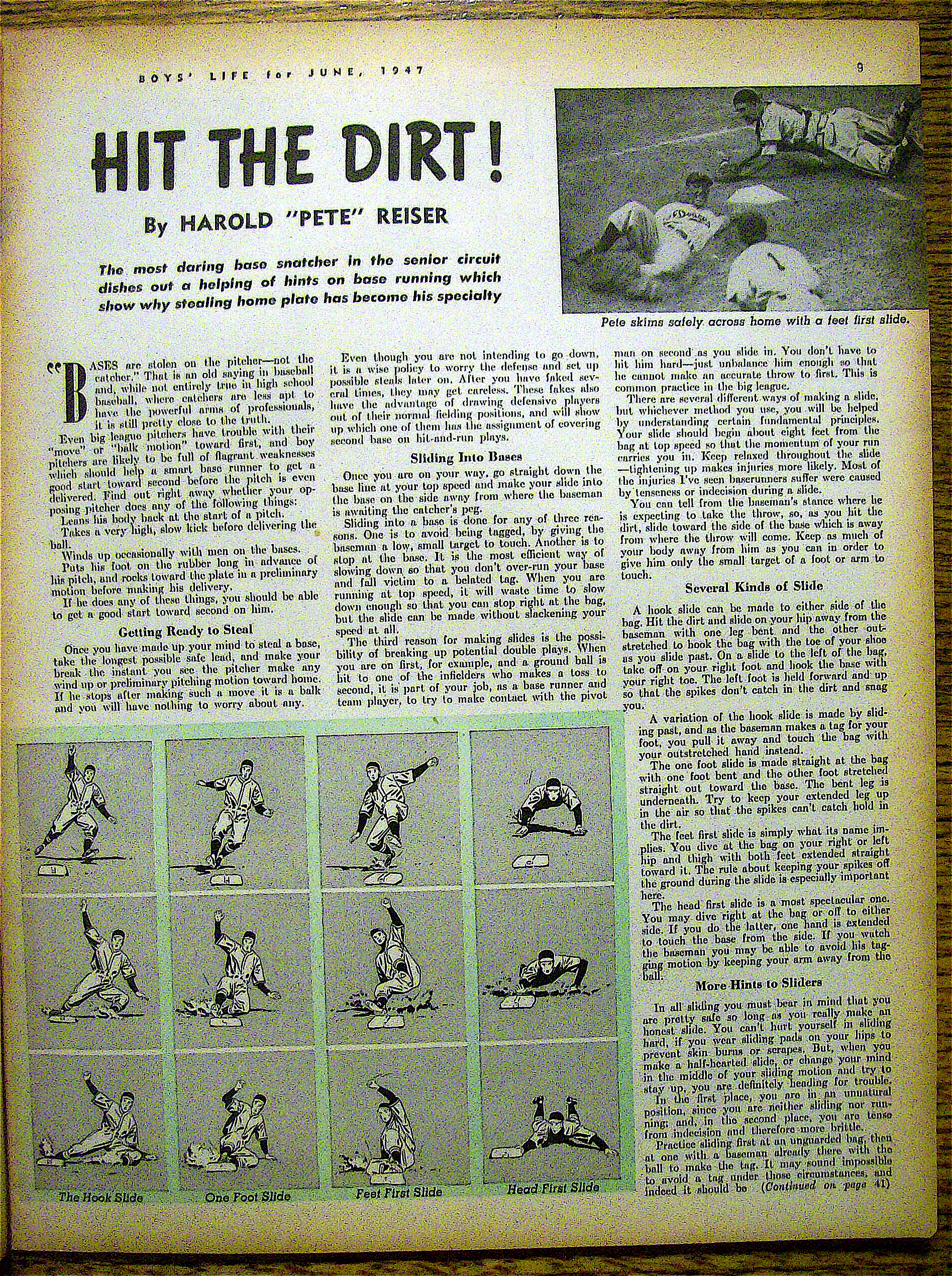 Boys' Life Magazine-June 1947-Harold (Pete) Reiser