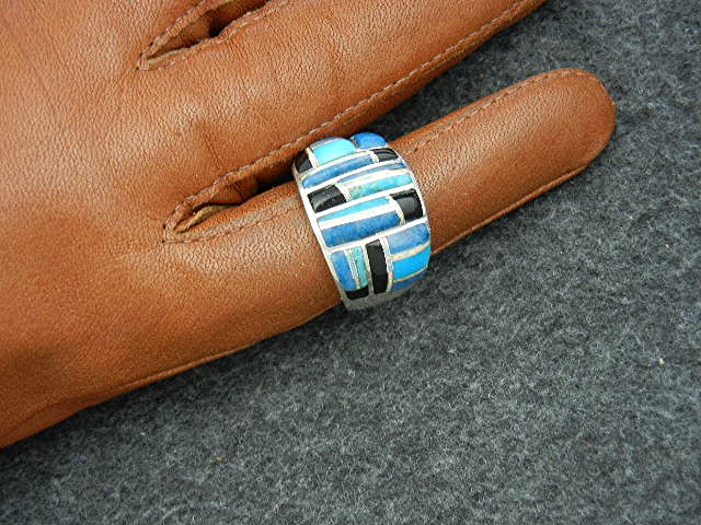 Studio GL Sterling Silver Turquoise Onyx Opal Ring