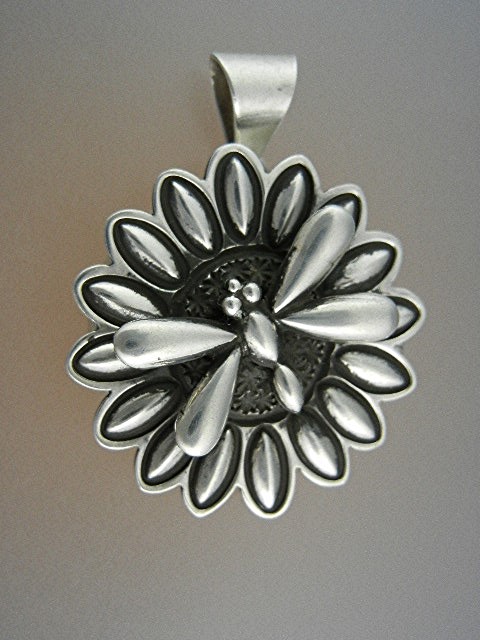 Navajo Sterling Silver Dragonfly Locket D. Cadman