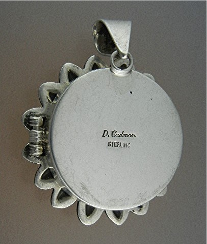 Navajo Sterling Silver Dragonfly Locket D. Cadman
