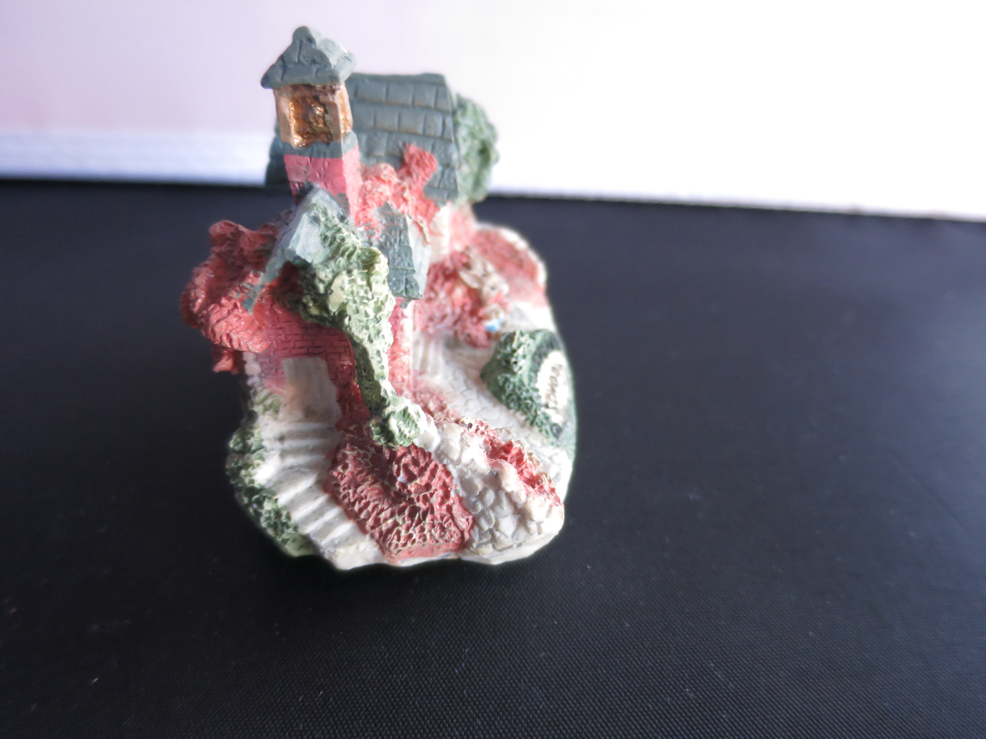 Miniature Bunny Rabbit School House Figurine Village