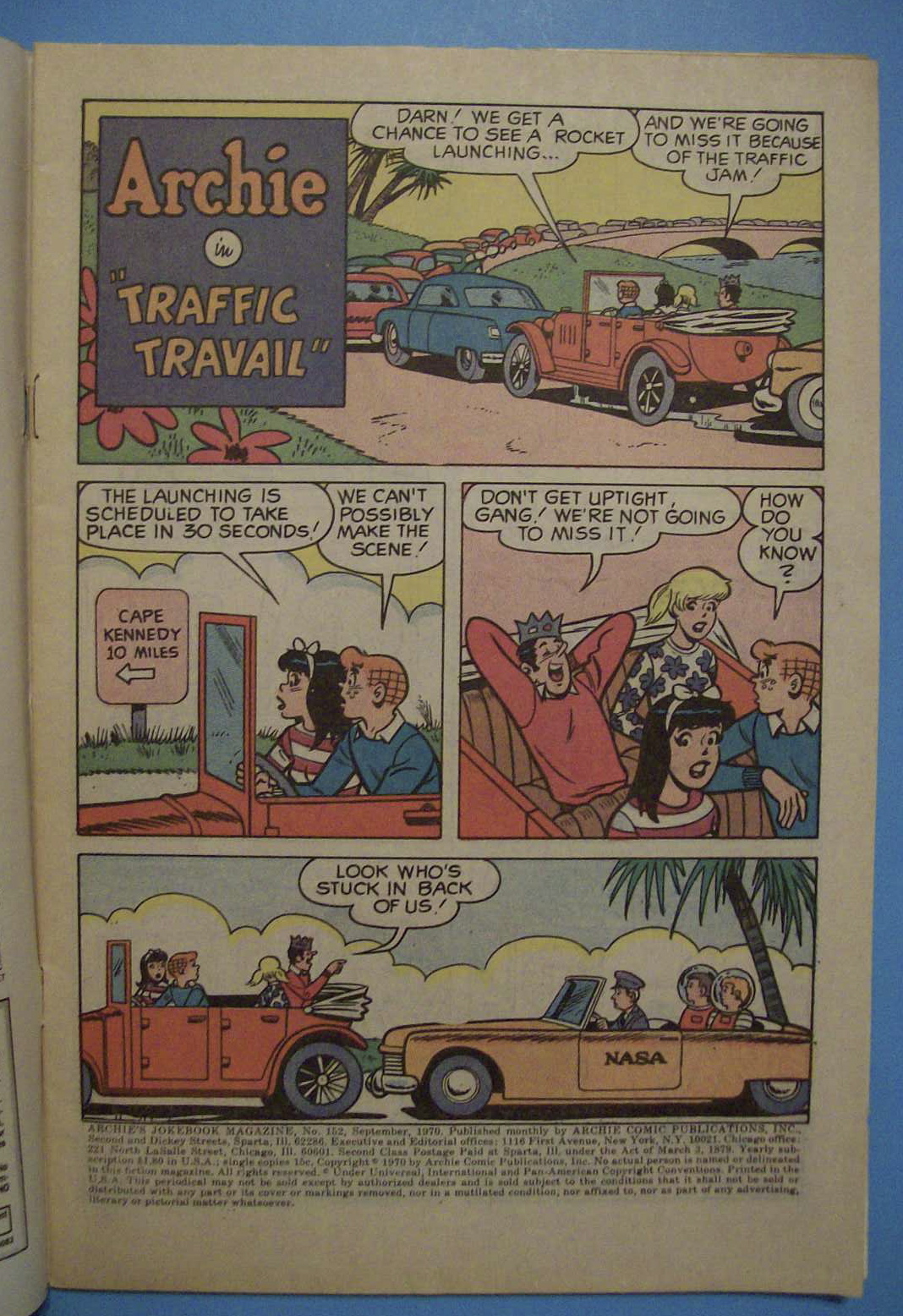 Archie's Joke Book Comics - Sept 1970 - Traffic Travail
