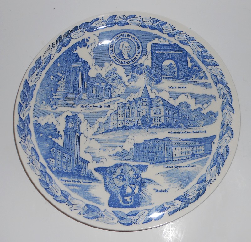 Vernon Kilns Pottery The State College of Washington Commemorative Plate - WSU