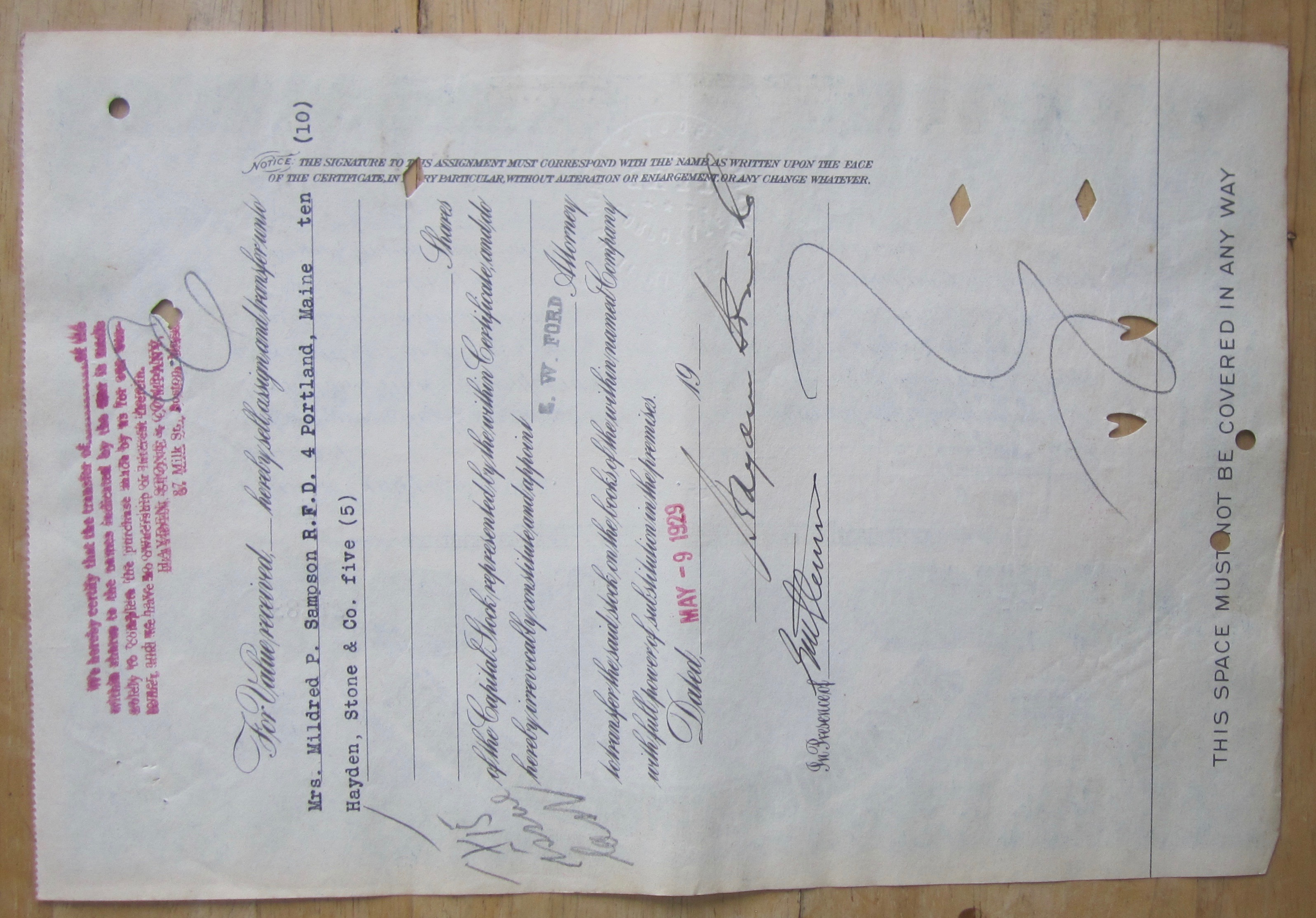 1929 North Butte Mining Company Stock Certificate