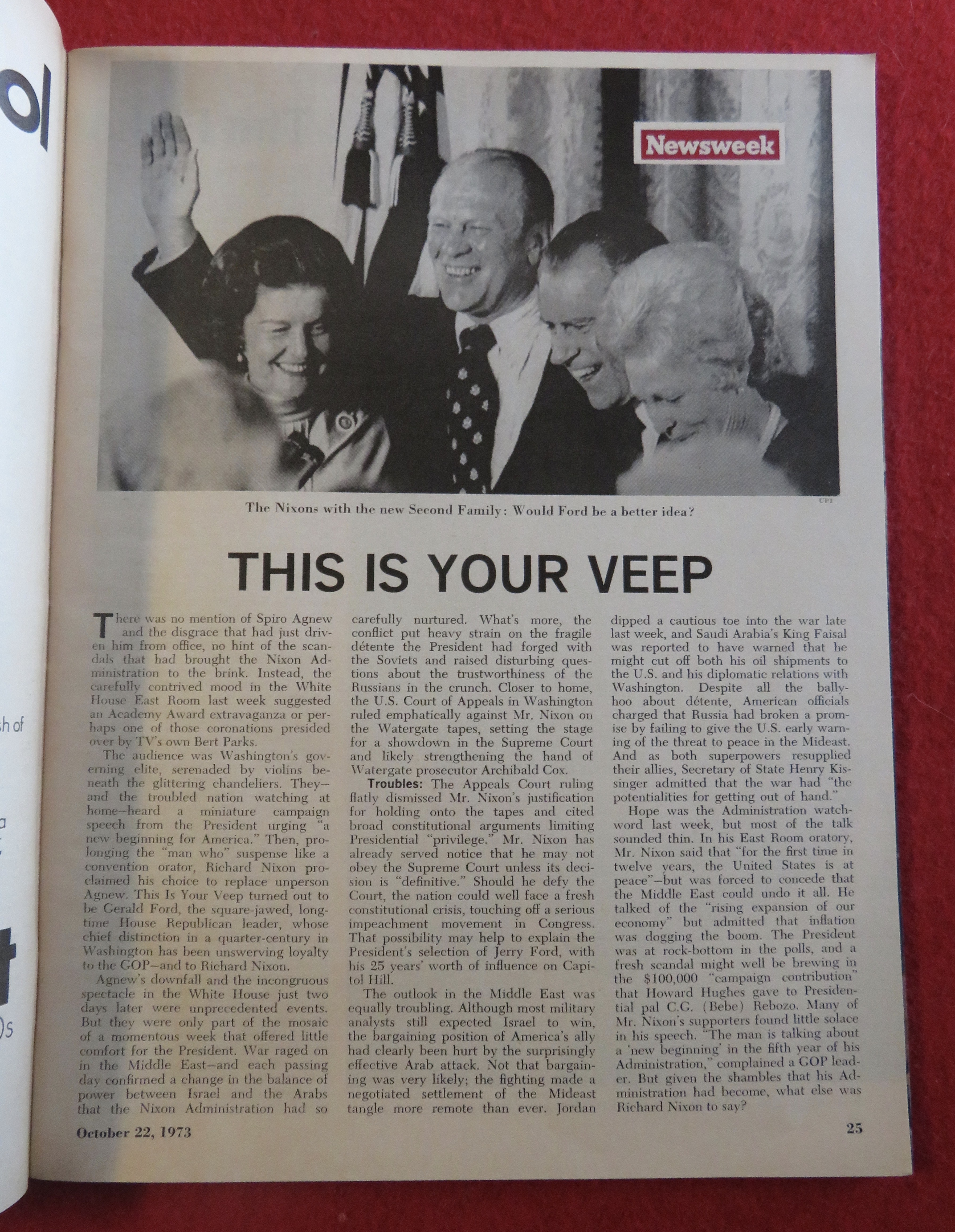 Newsweek Magazine October 22, 1973 After Agnew