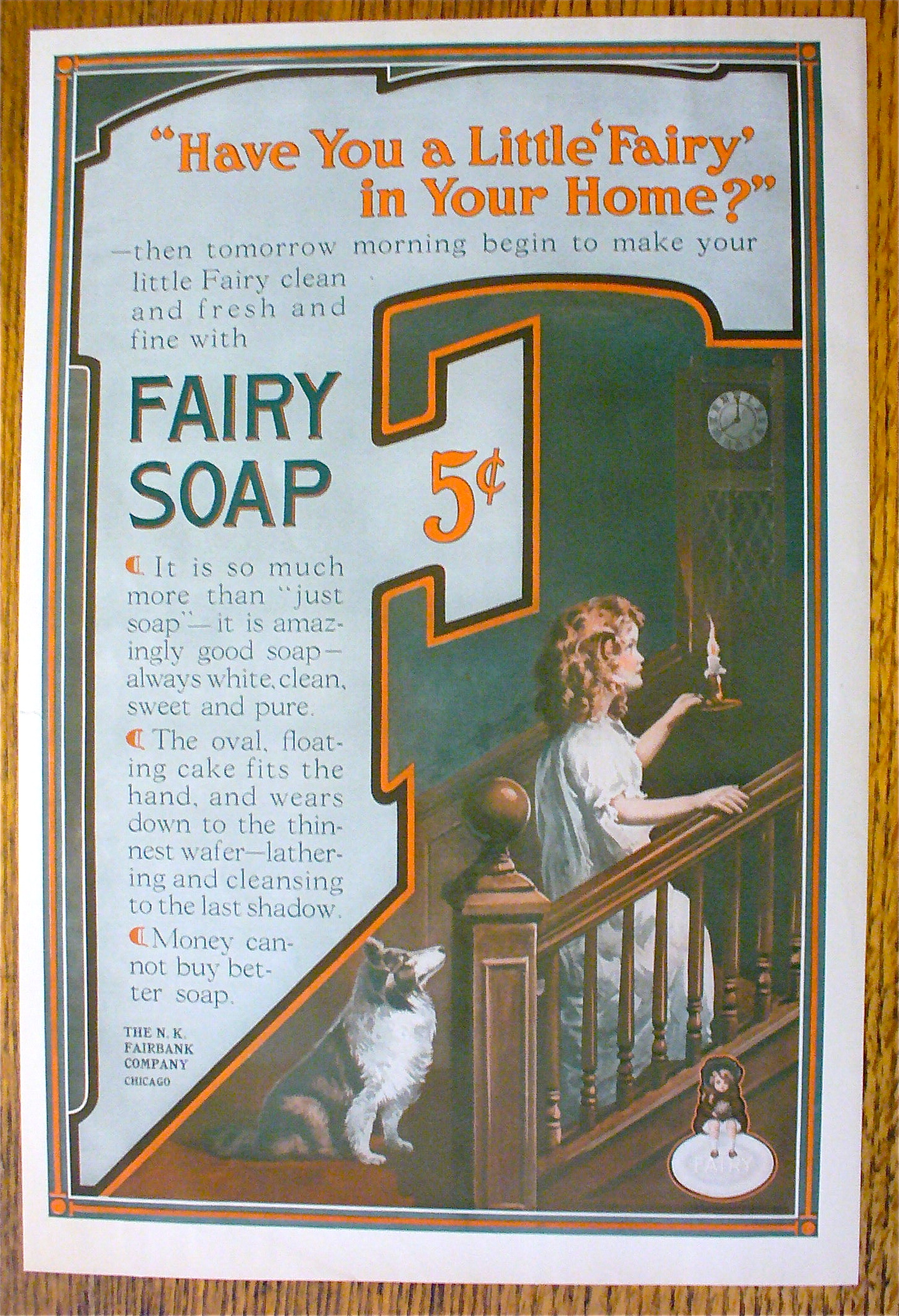 1914 Fairy Soap with Woman Walking Upstairs