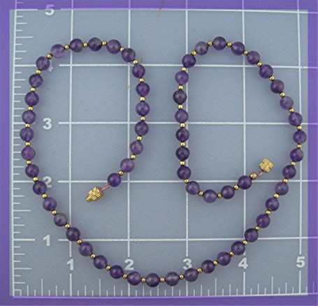 Amethyst Gold Bead Necklace