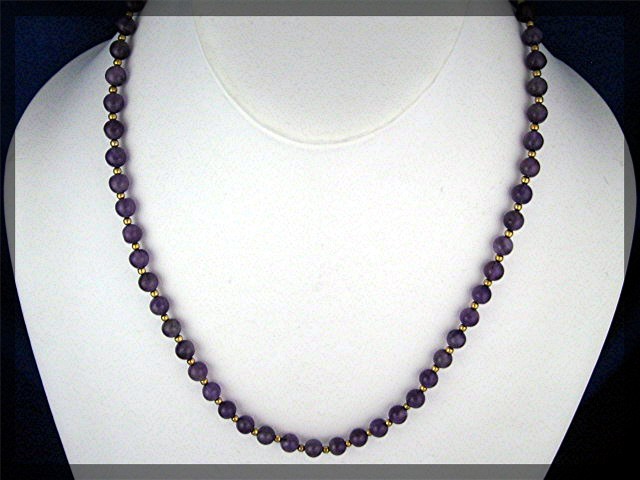 Amethyst Gold Bead Necklace