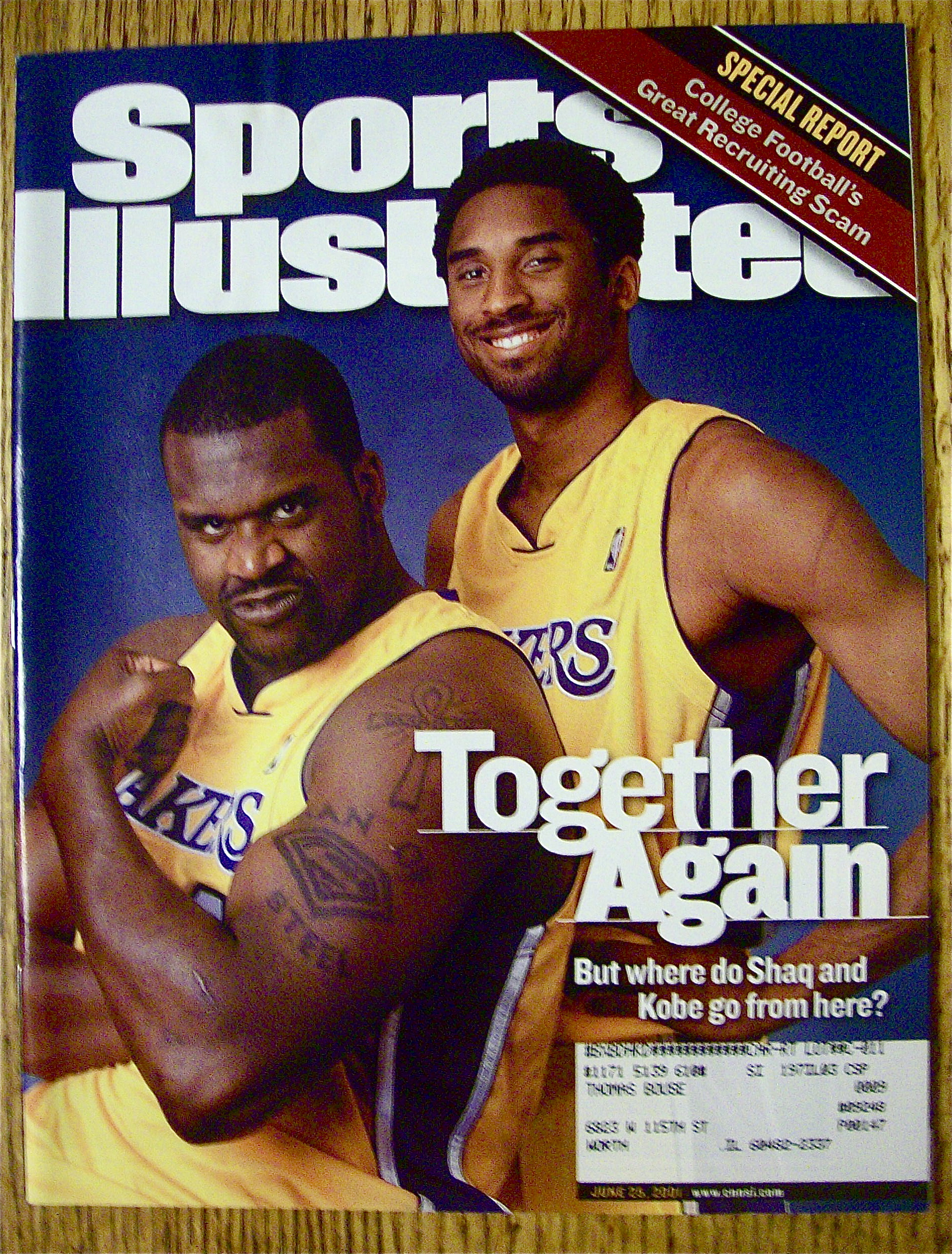 Sport Illustrated Magazine June 25, 2001 Shaq & Kobe
