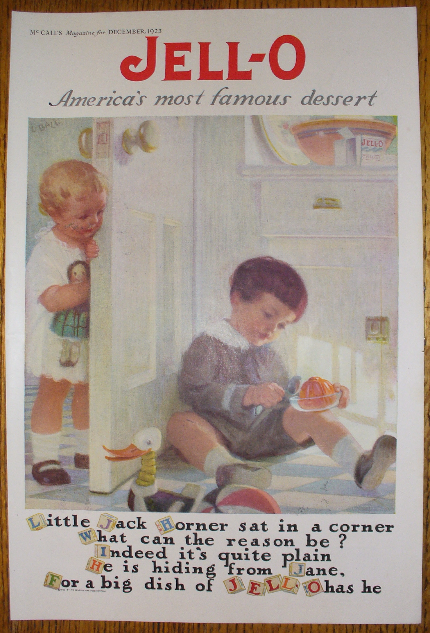 1923 Jell-O with Little Jack Horner Sat In A Corner