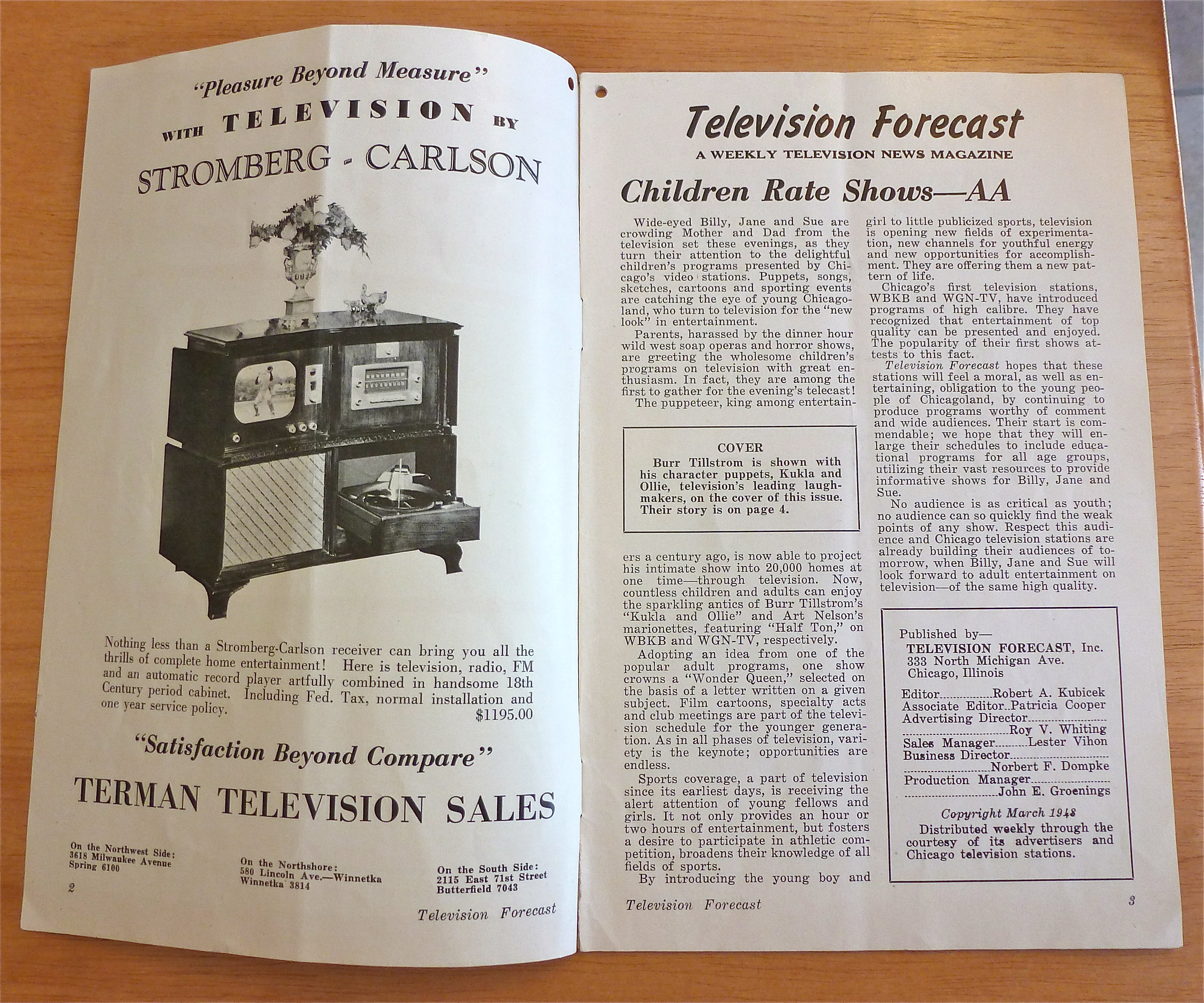 1948 Chicago Television Forecast Issue #2 Kukla & Ollie