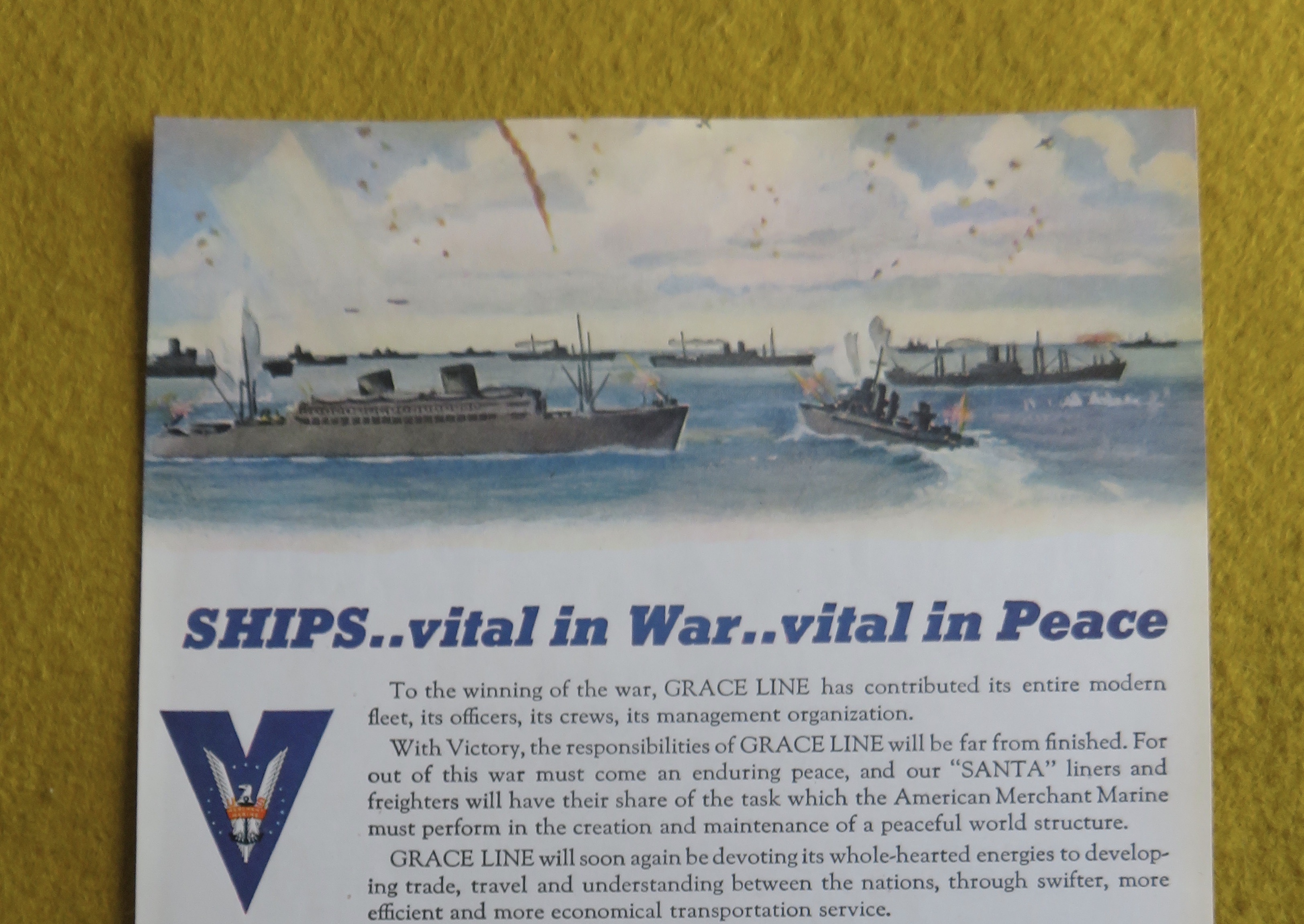 1945 Grace Line with Ships