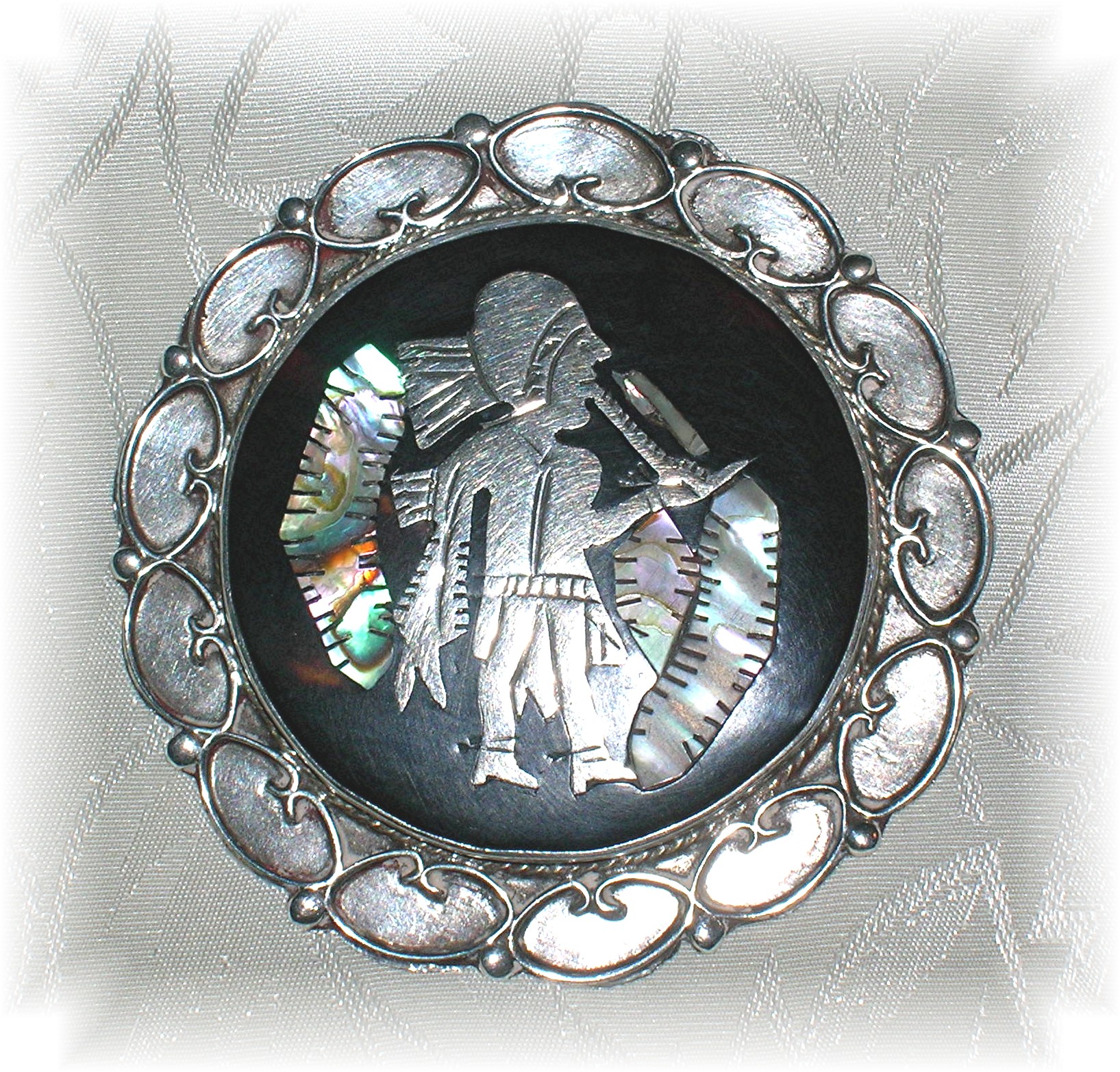 Sterling Silver Black Onyx Mother Of Pearl...