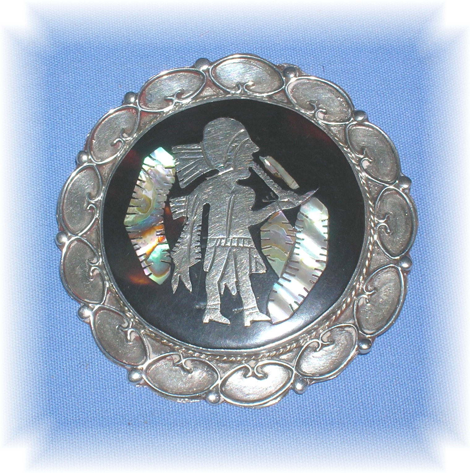 Sterling Silver Black Onyx Mother Of Pearl...