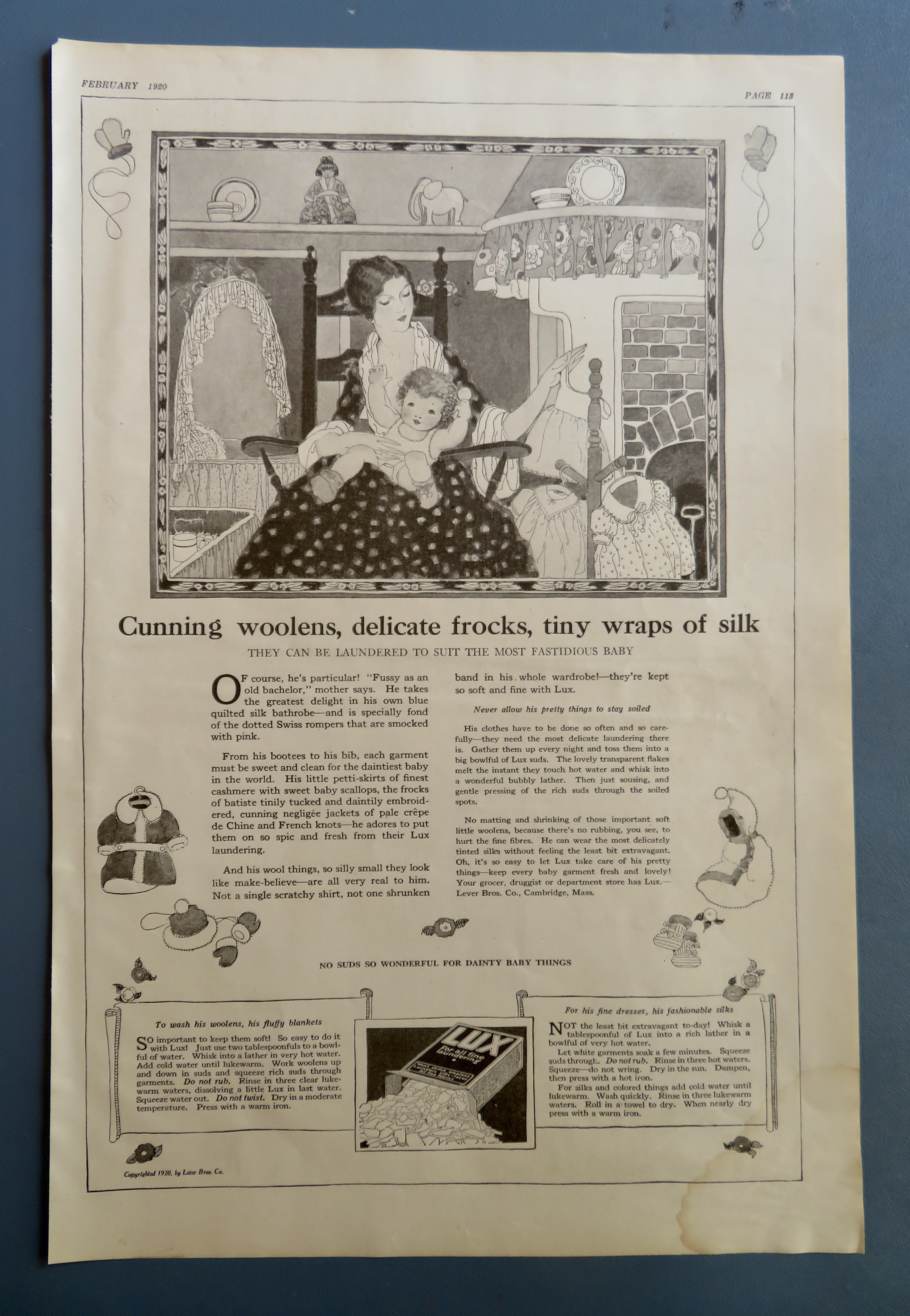 1920 Lux Soap with Mother Holding Baby