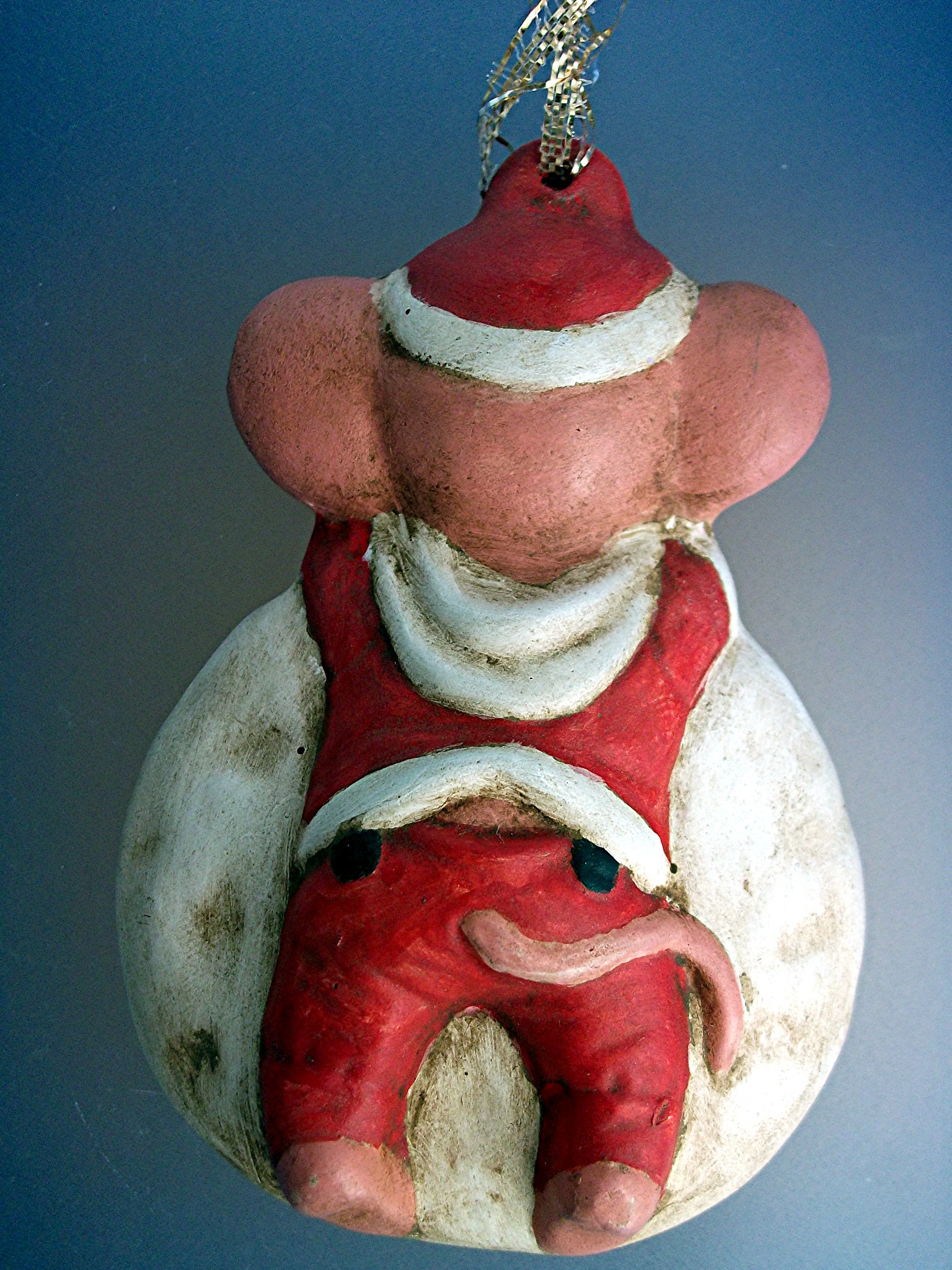Christmas Ornament Mouse in a red Santa costume