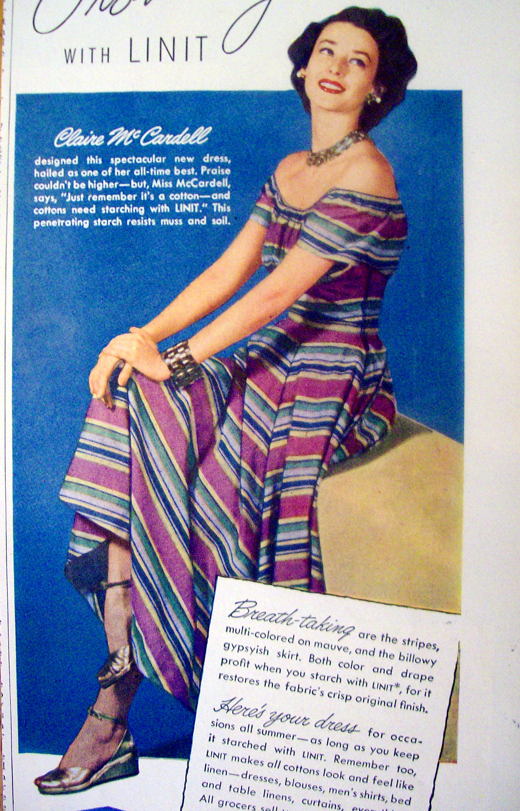 1948 Linit Laundry Starch with Claire Mc Cardell