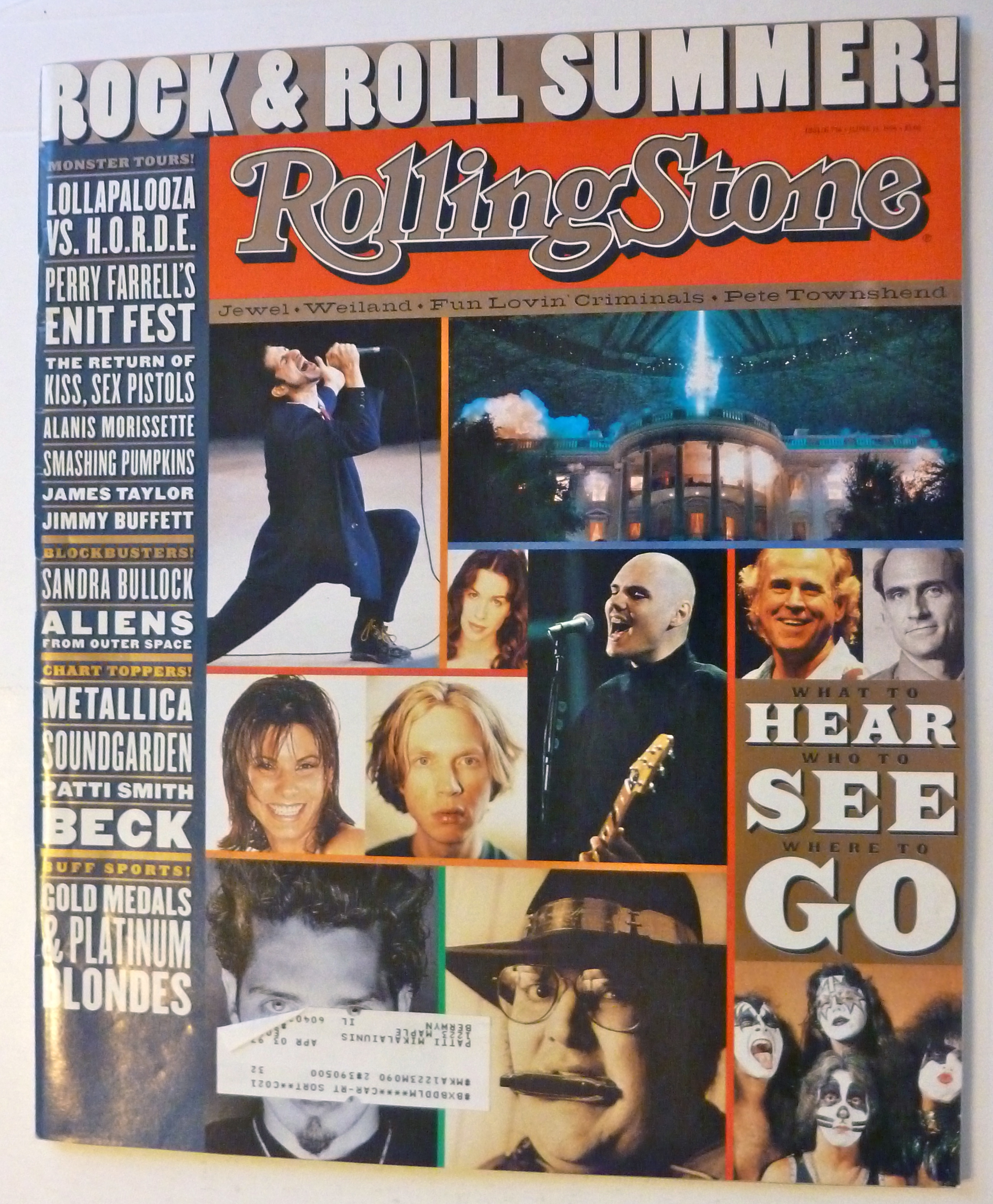 Rolling Stone Magazine June 13, 1996 Lollapalooza