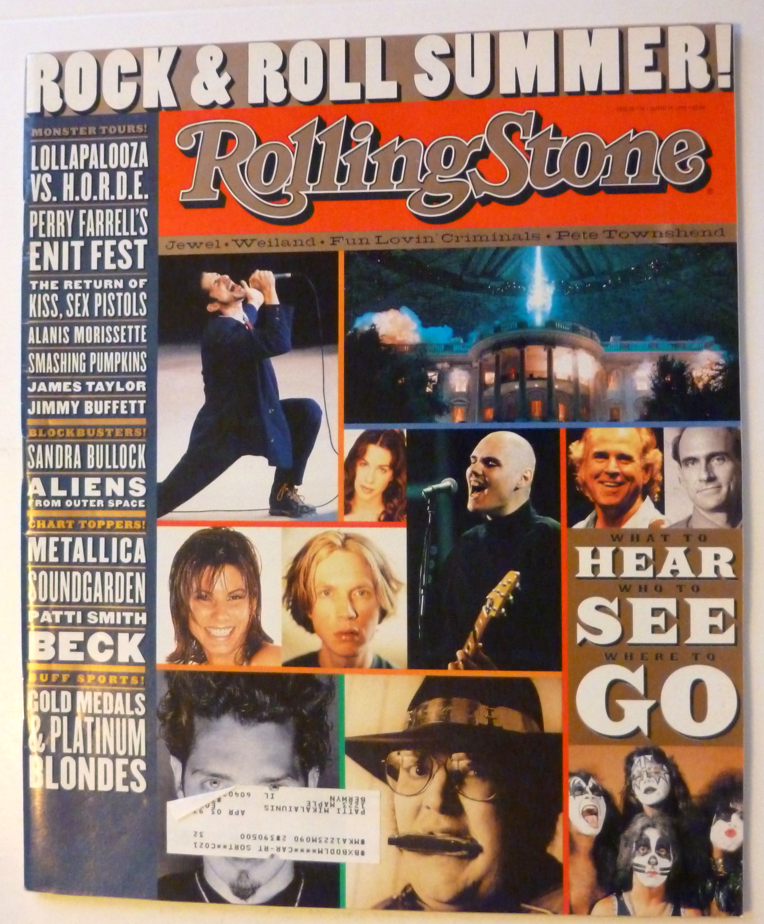 Rolling Stone Magazine June 13, 1996 Lollapalooza
