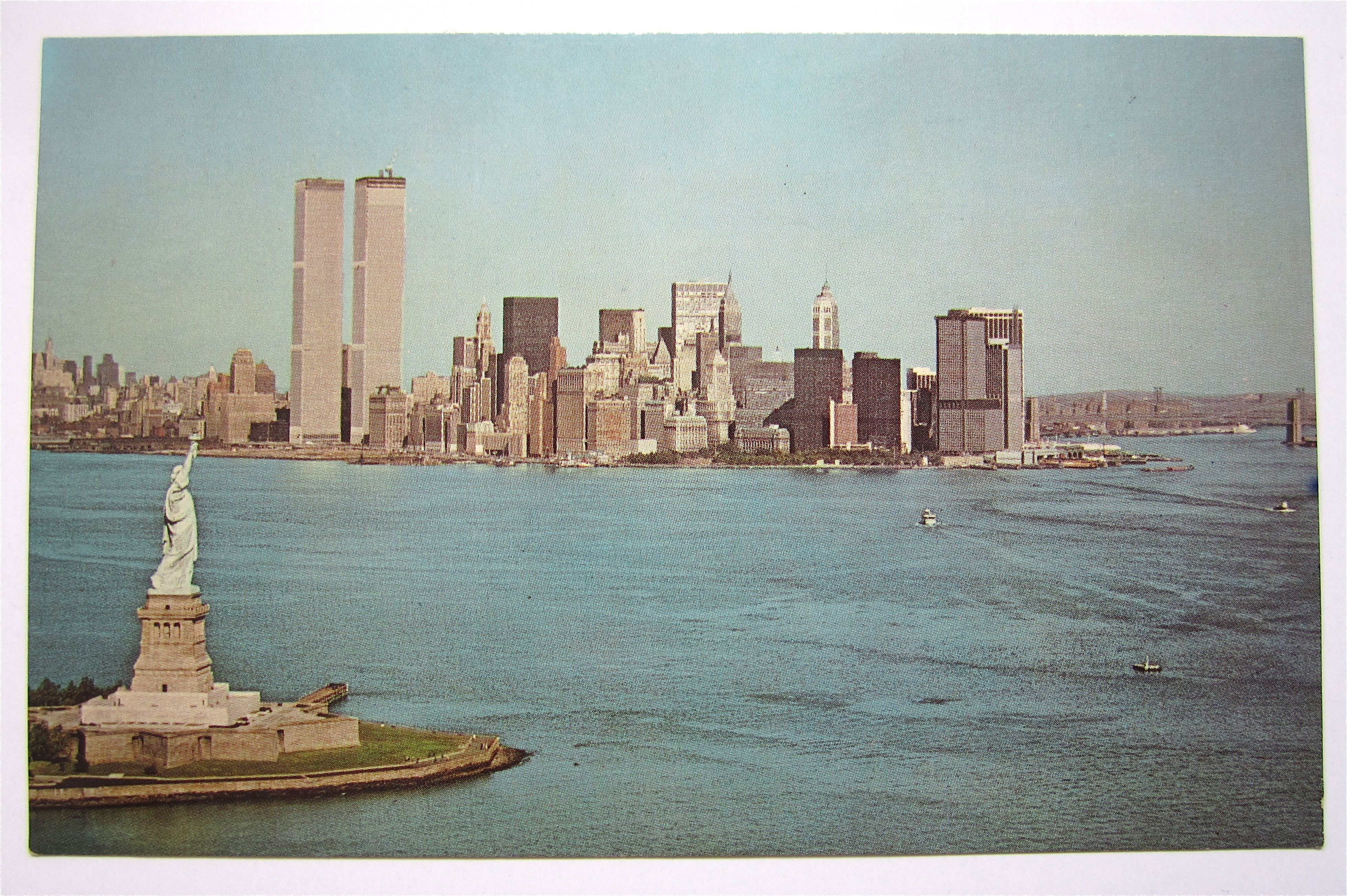 Statue Of Liberty & Lower Manhattan, New York Postcard