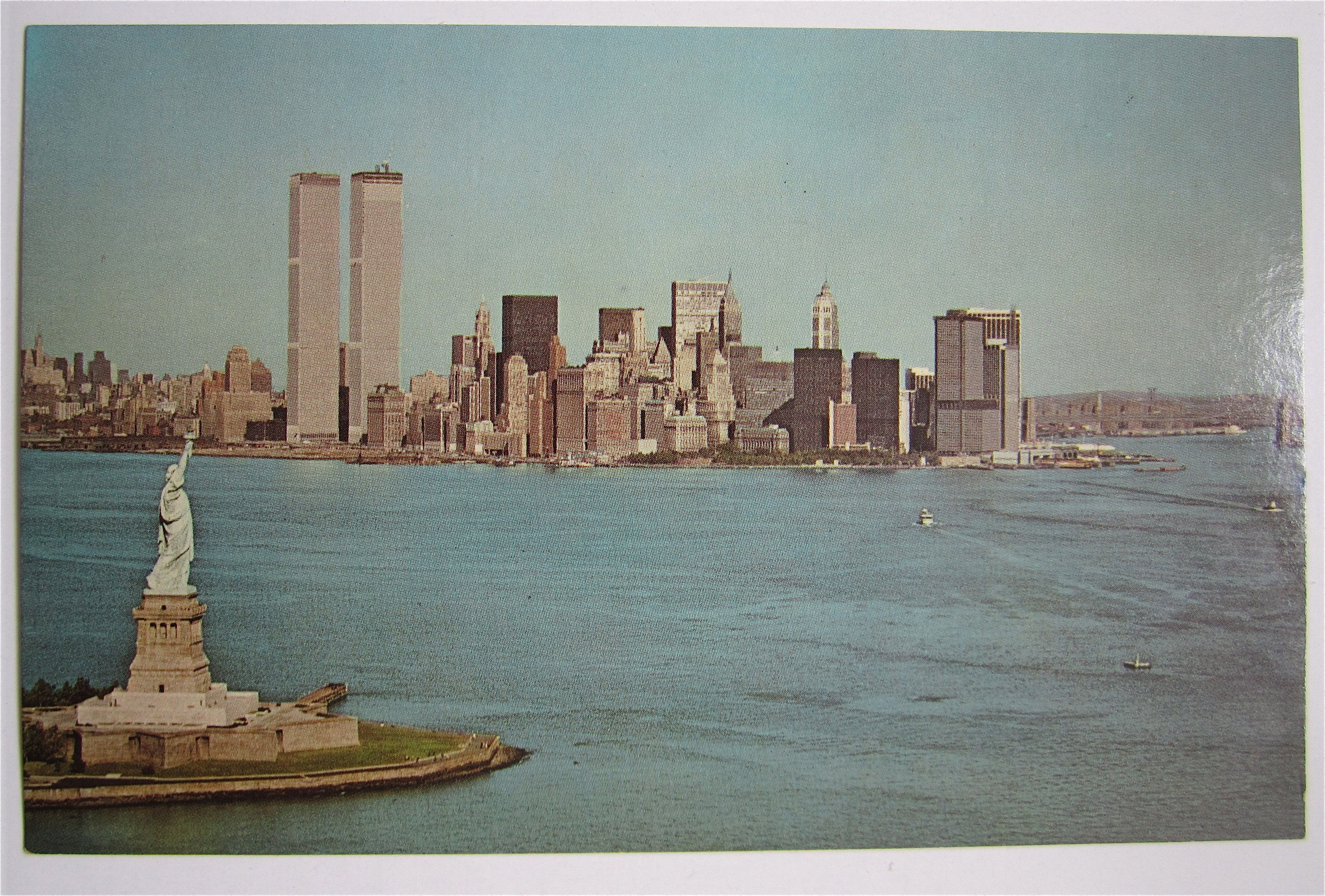 Statue Of Liberty & Lower Manhattan, New York Postcard