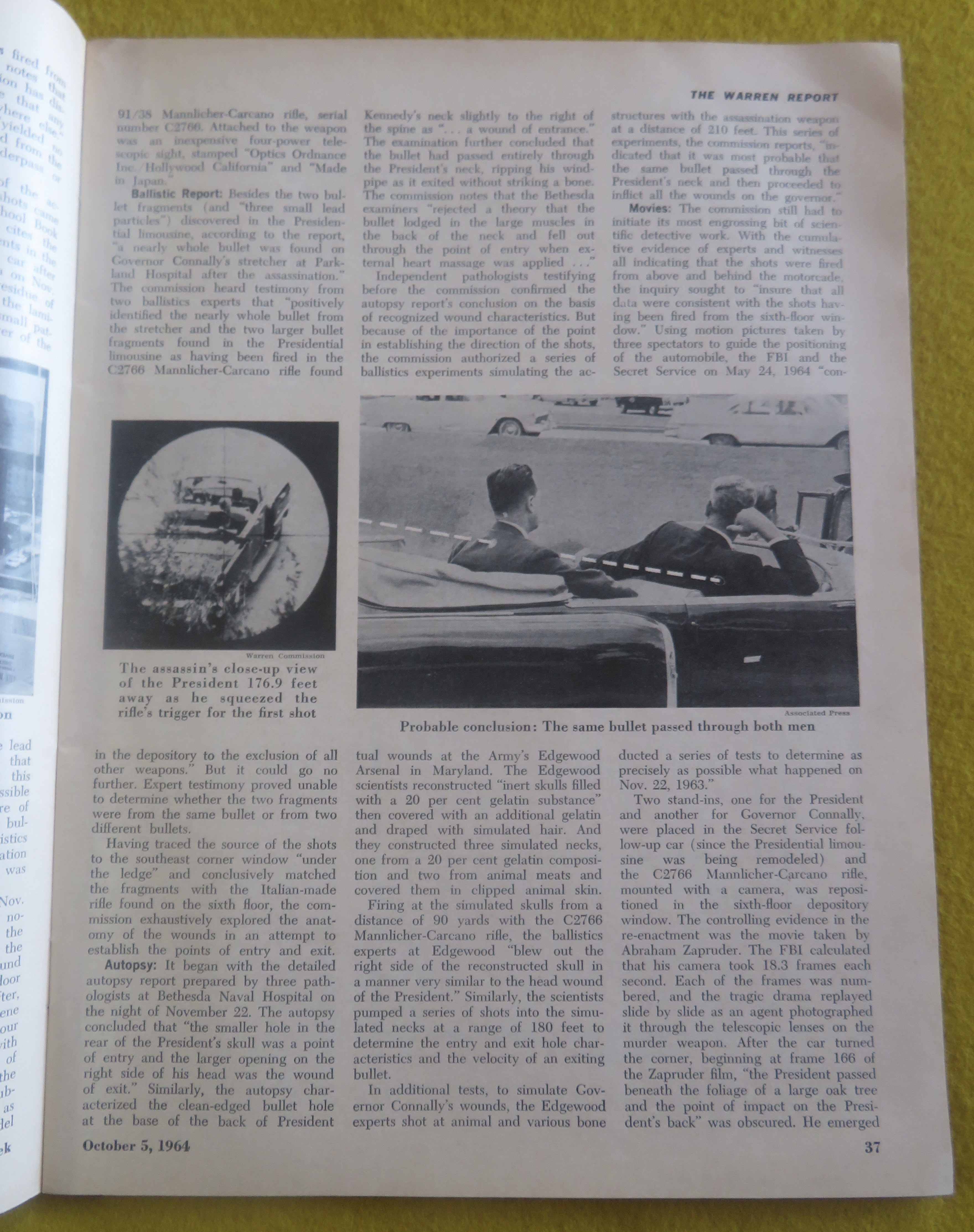 Newsweek Magazine October 5, 1964 The Assassination