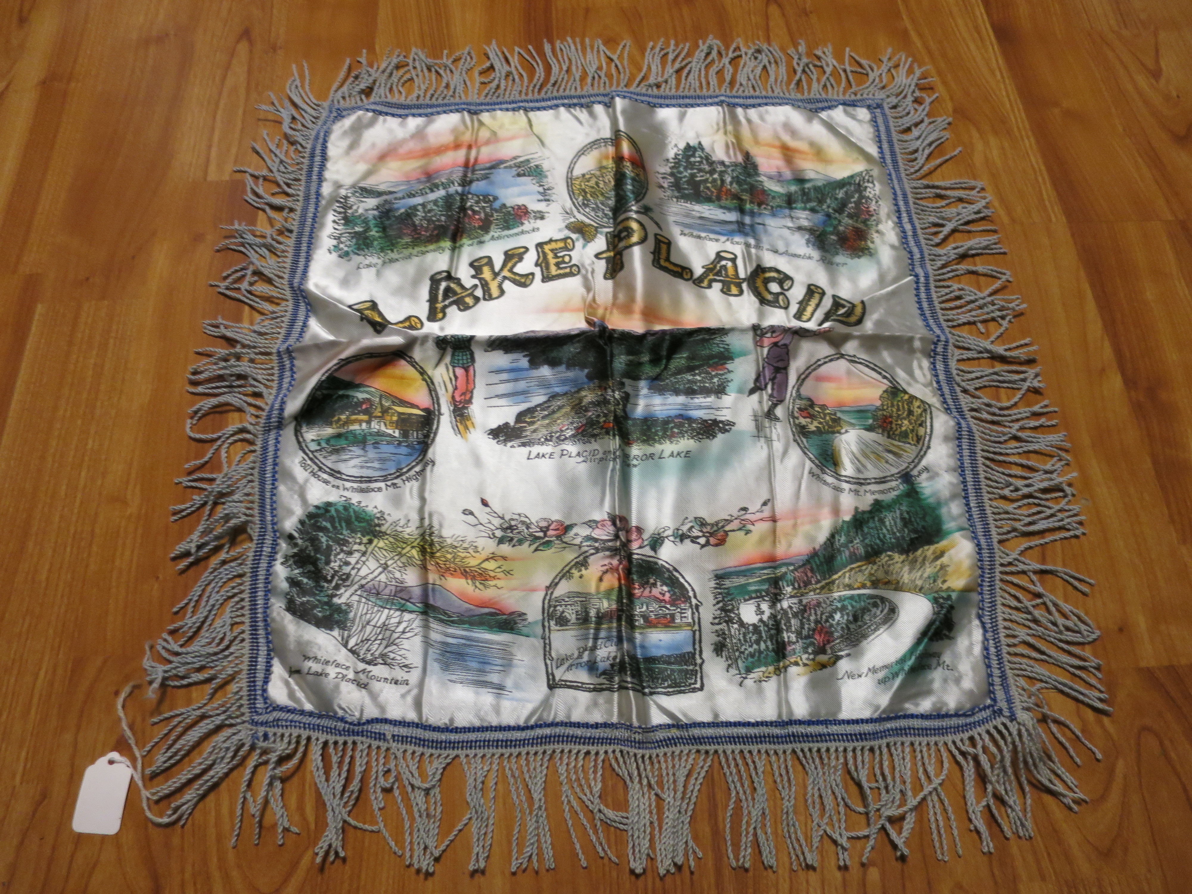 Souvenir pillow cover from Lake Placid N.Y
