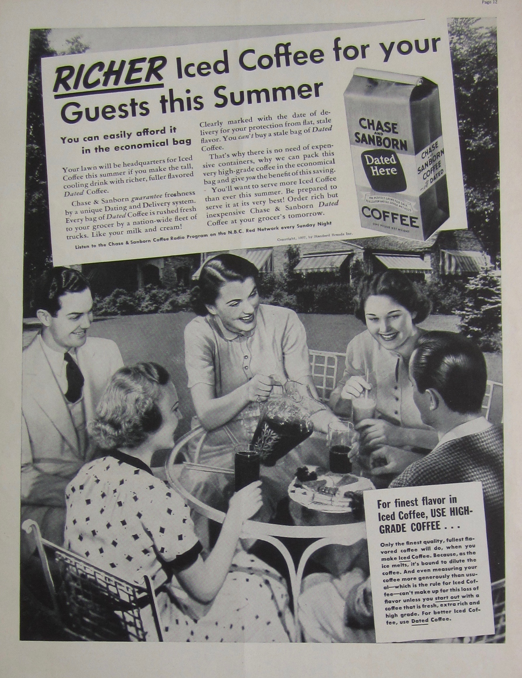 1937 Chase & Sanborn Coffee with People & Iced Coffee