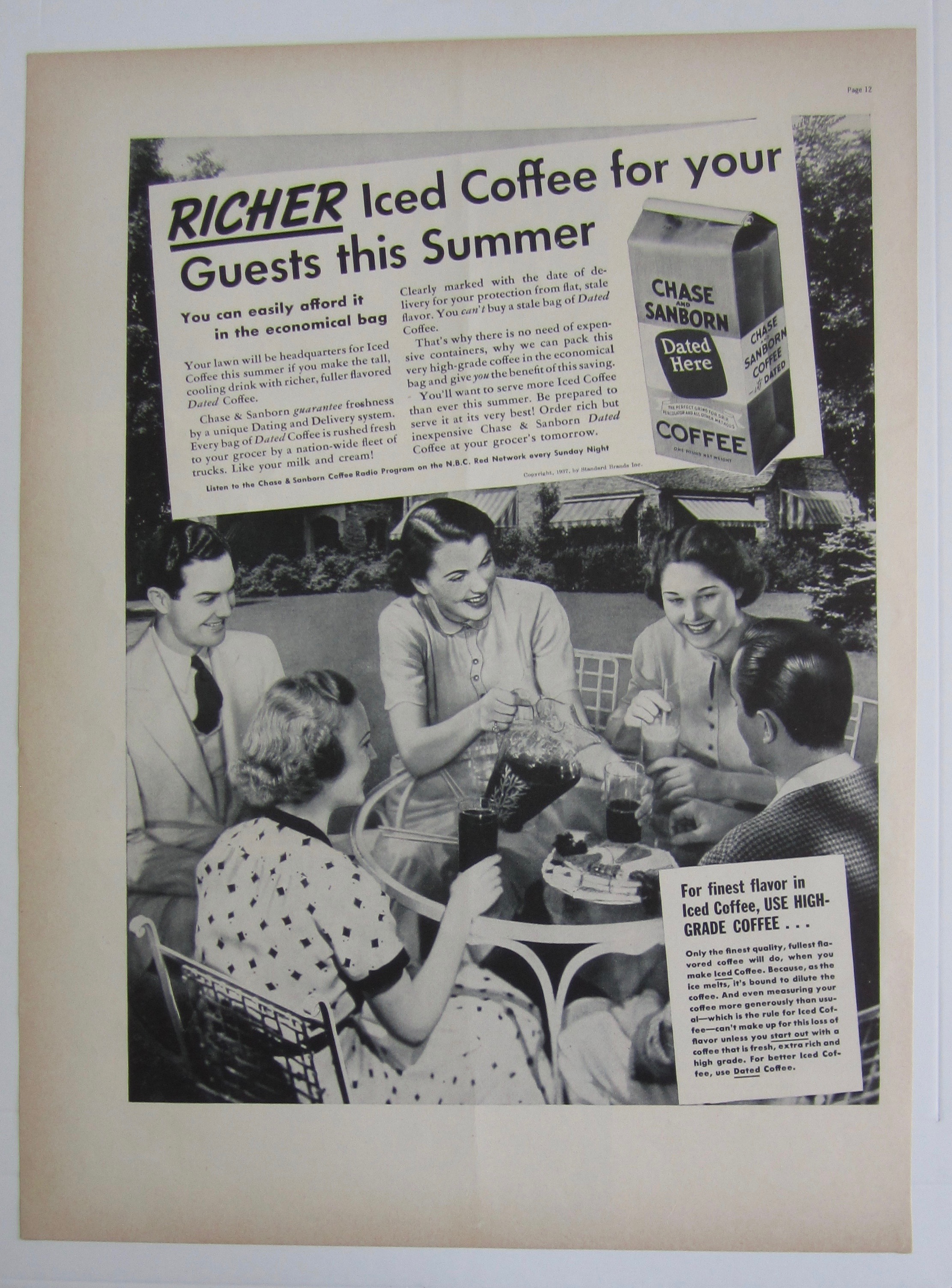 1937 Chase & Sanborn Coffee with People & Iced Coffee