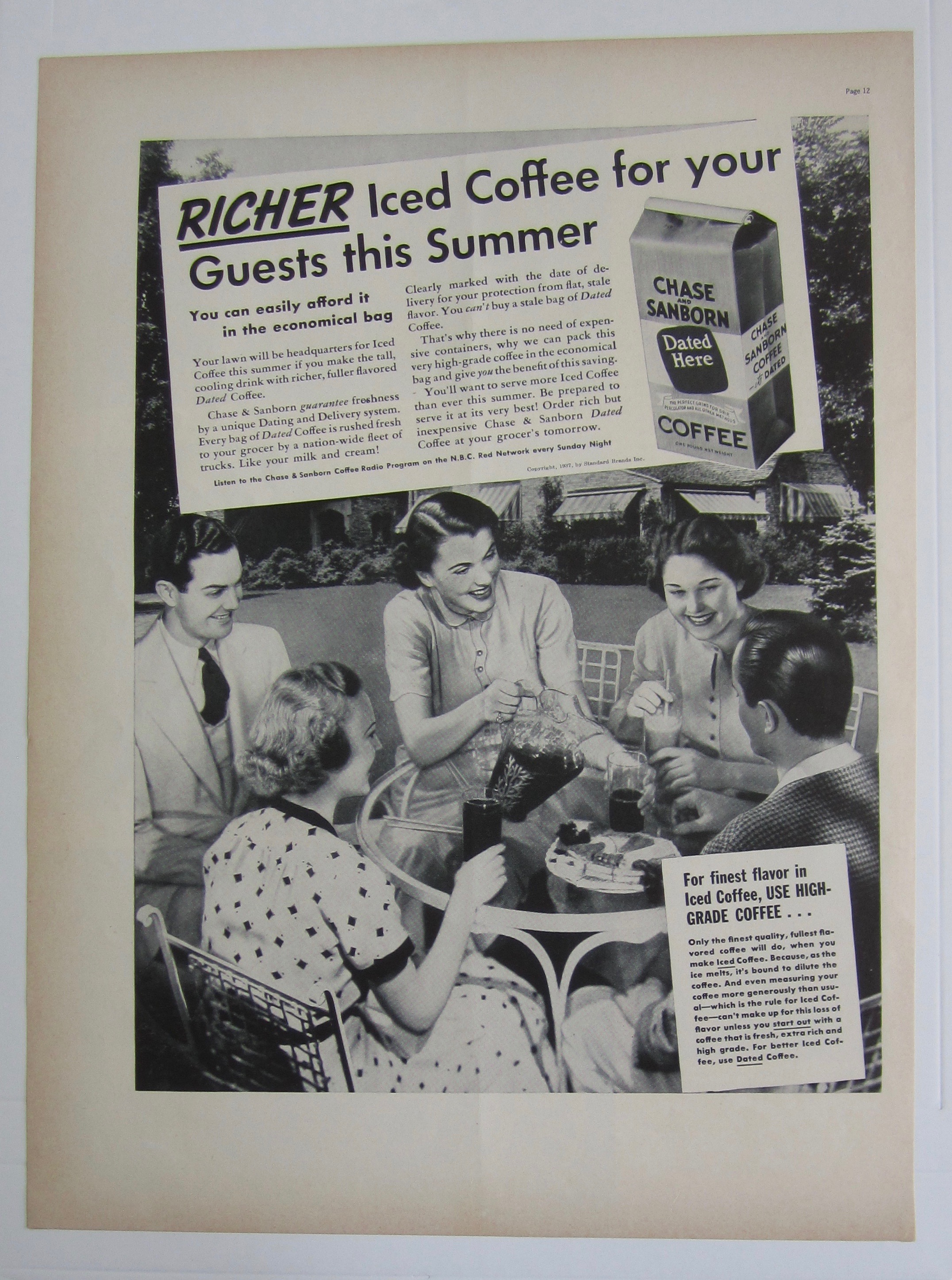1937 Chase & Sanborn Coffee with People & Iced Coffee