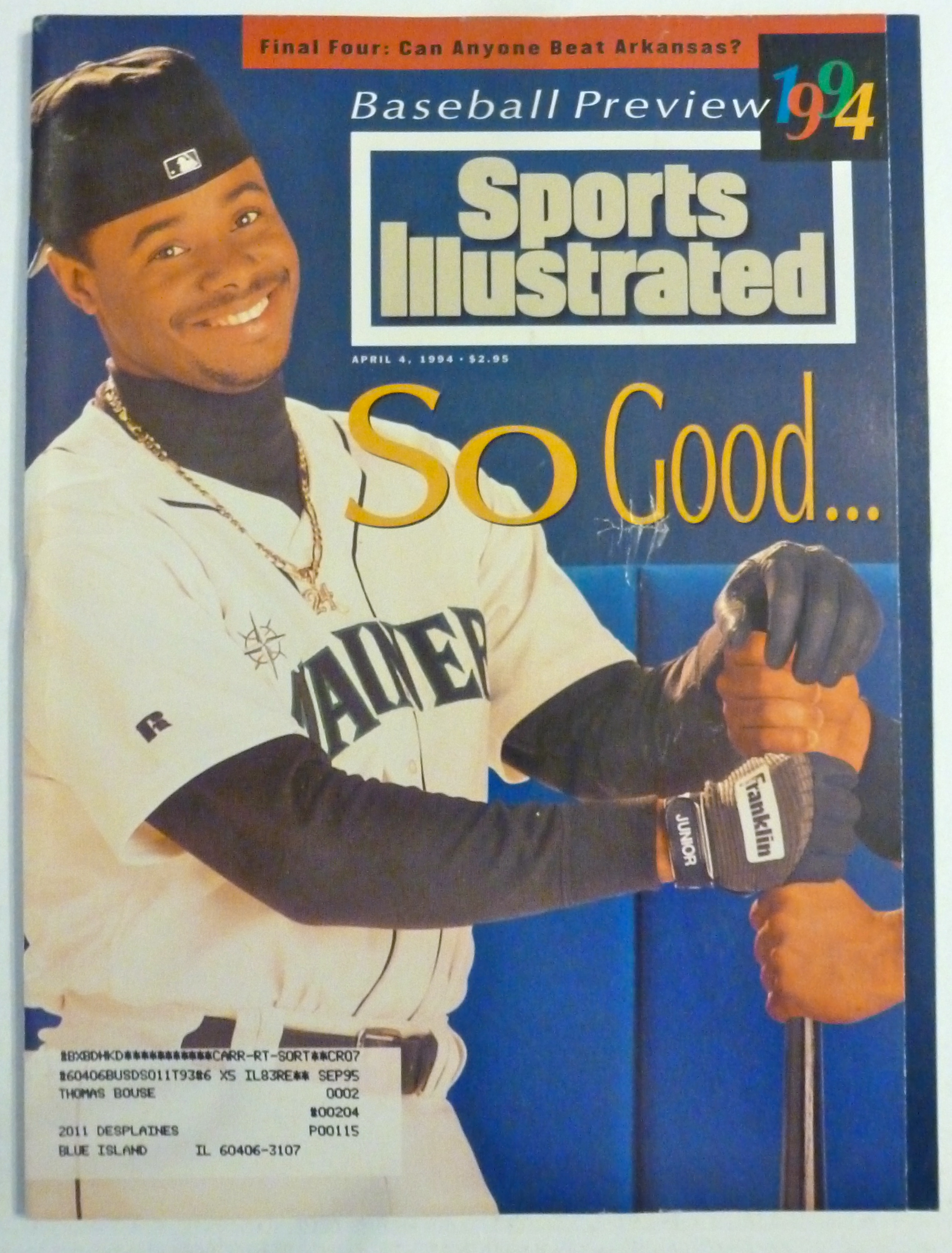 Sports Illustrated Magazine April 4, 1994 K Griffey JR