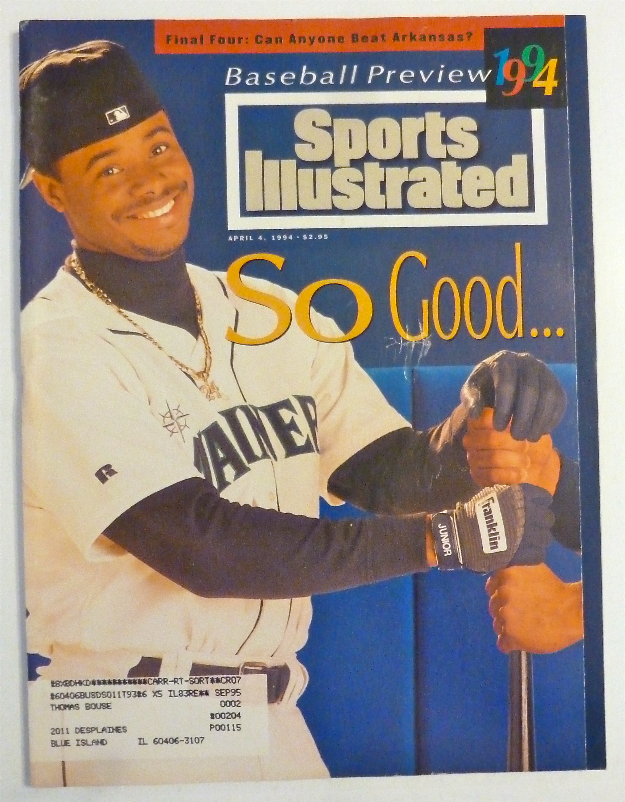 Sports Illustrated Magazine April 4, 1994 K Griffey JR