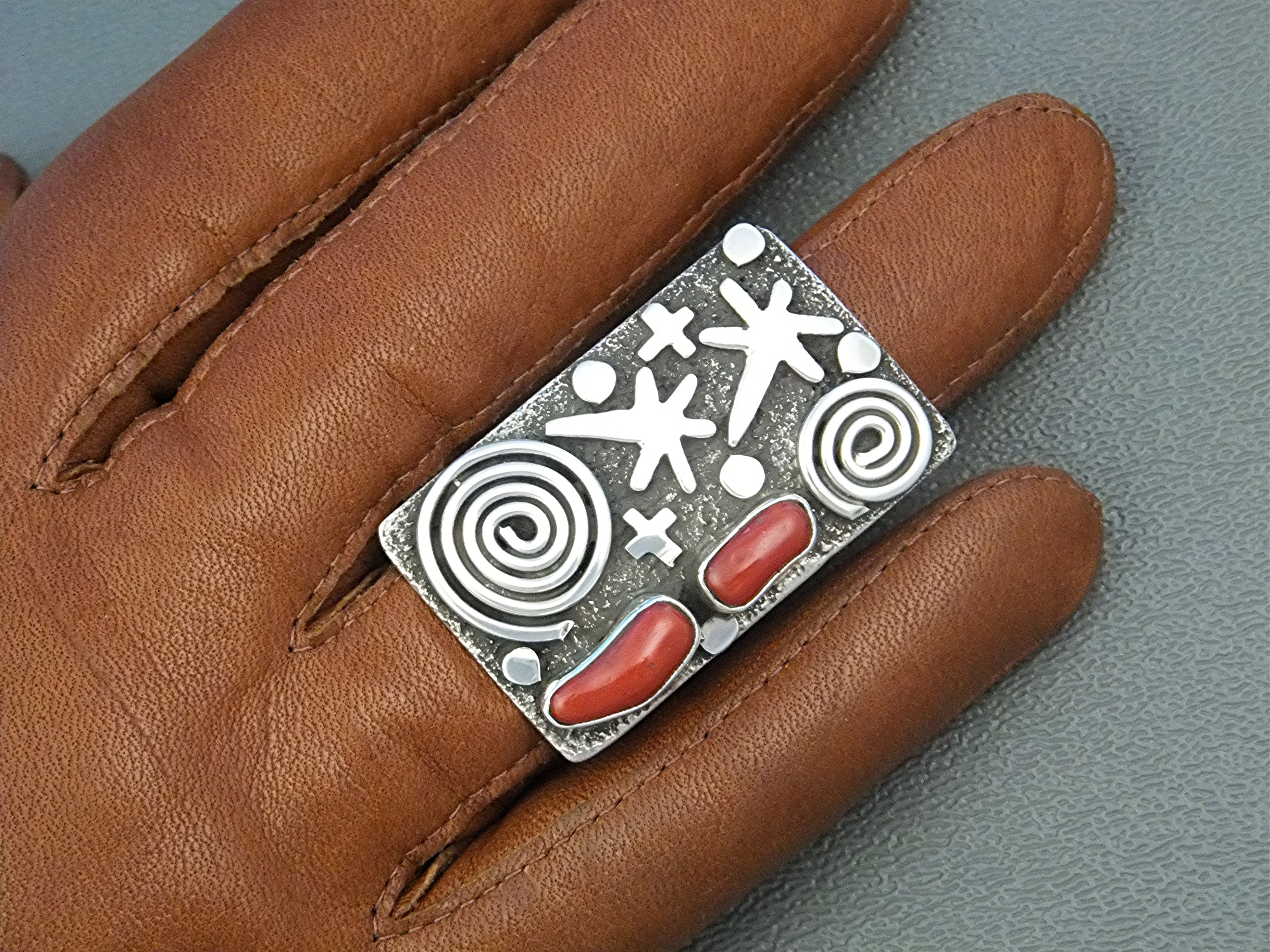 Ring Sterling Silver Coral ALEX SANCHEZ