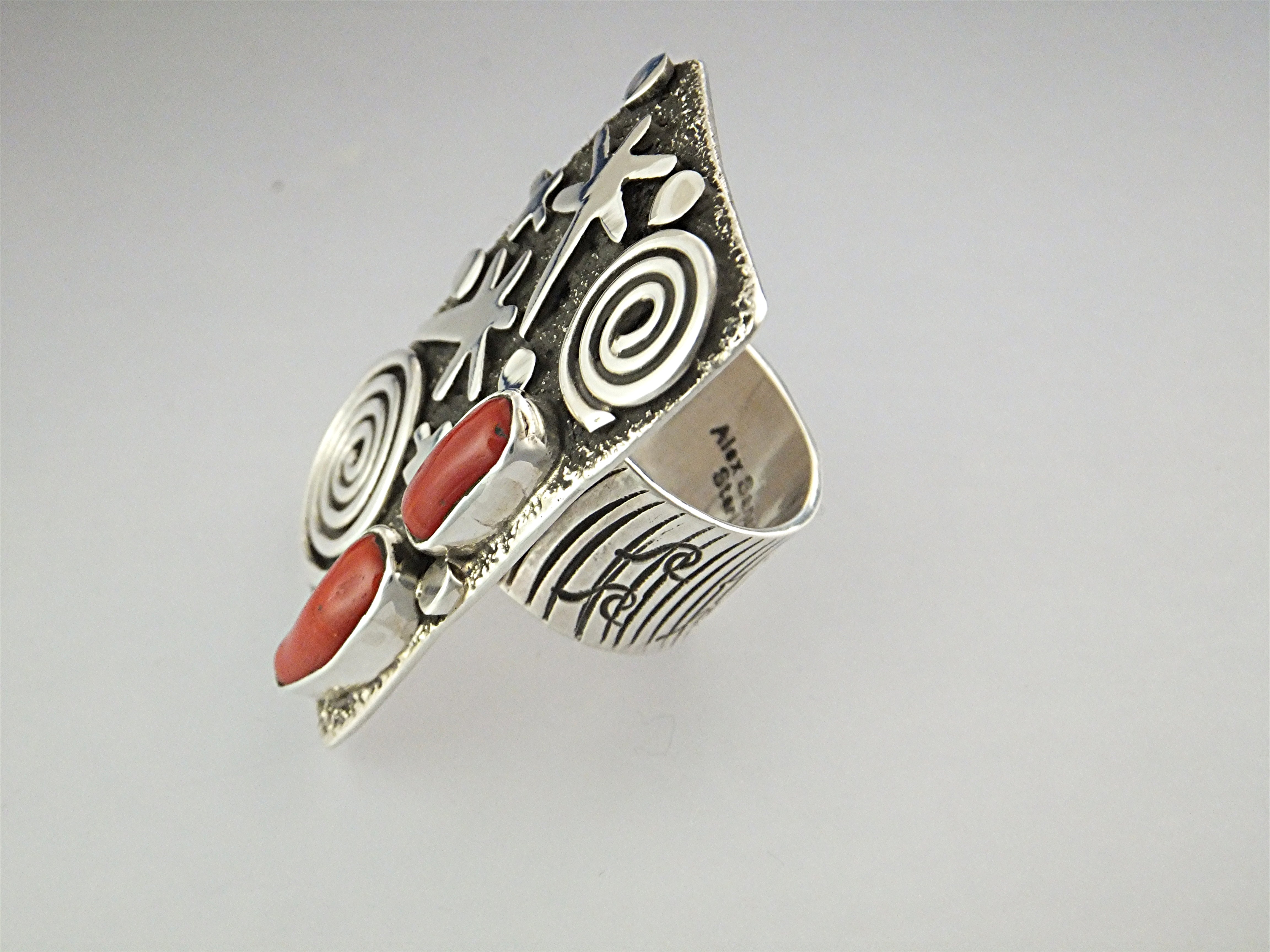 Ring Sterling Silver Coral ALEX SANCHEZ