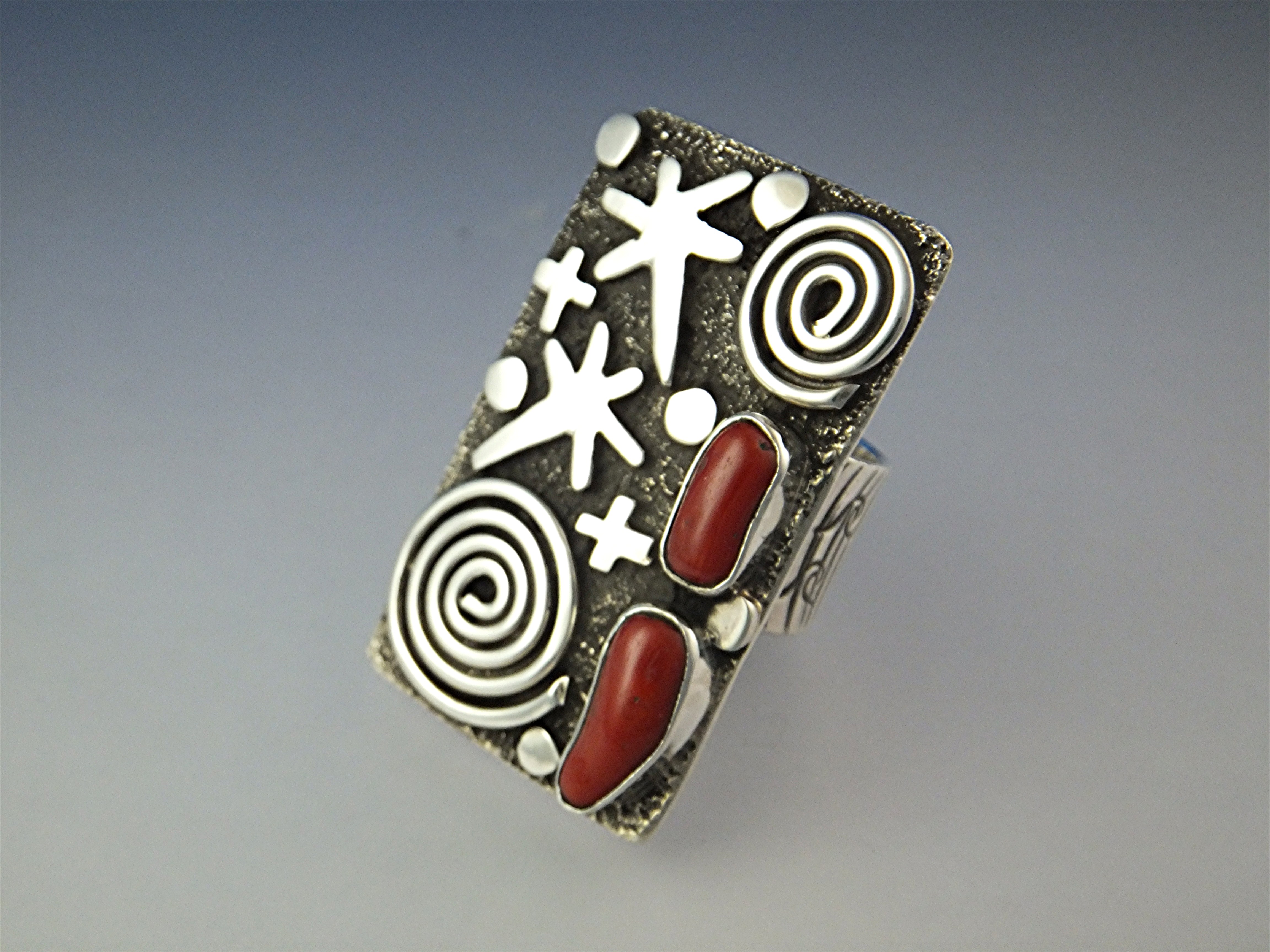 Ring Sterling Silver Coral ALEX SANCHEZ