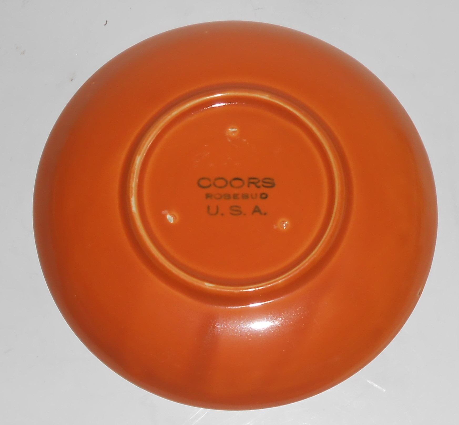 Coors Pottery Rosebud Orange Saucer Robert Schneider Co