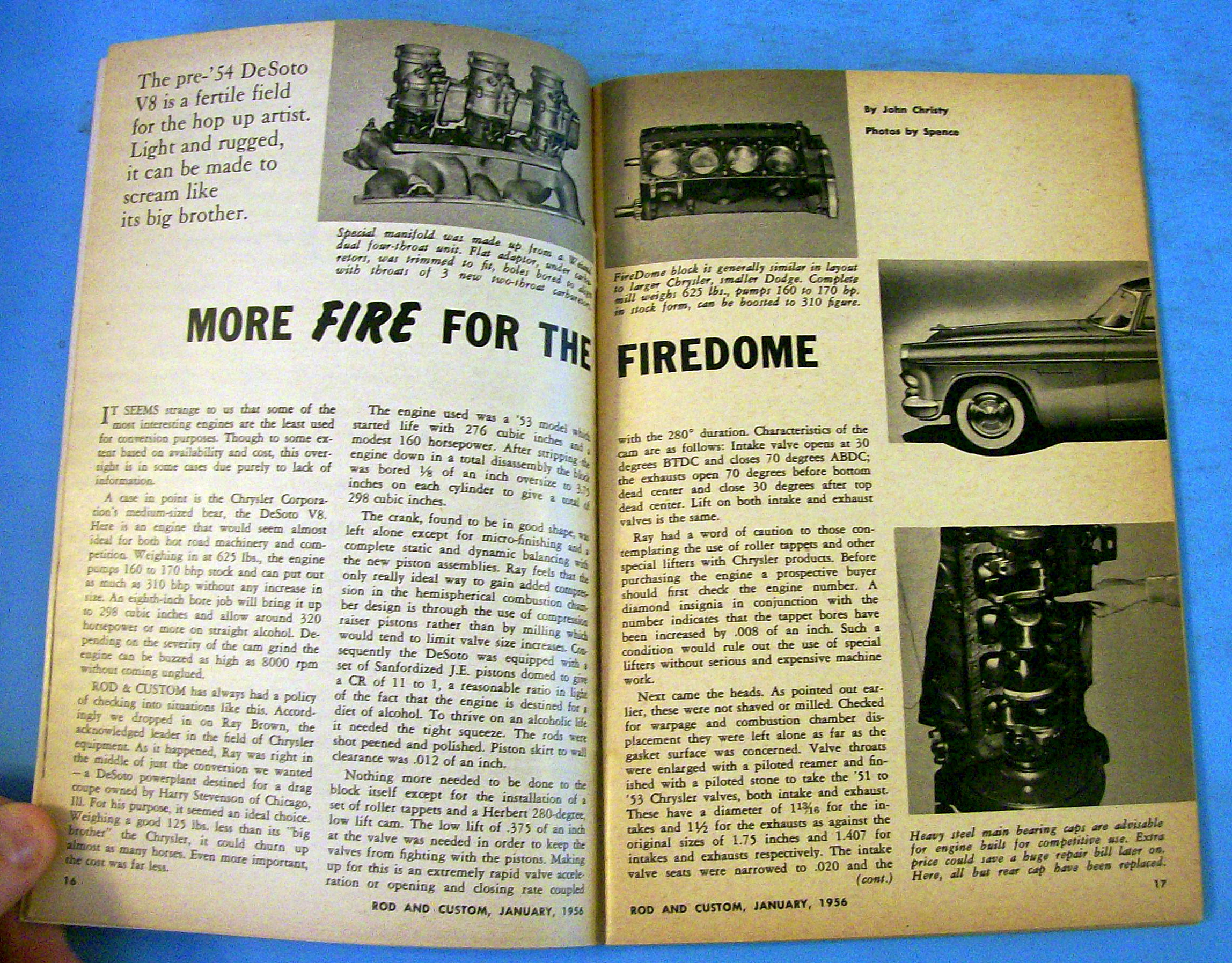 Rod & Custom January 1956 More Fire For The Firedome