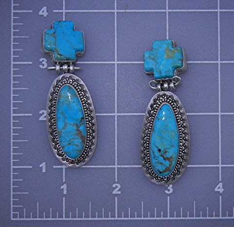 David Troutman Kingman Turquoise Sterling Silver Earrin