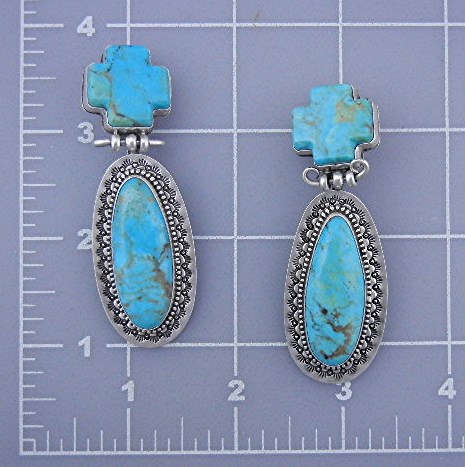 David Troutman Kingman Turquoise Sterling Silver Earrin