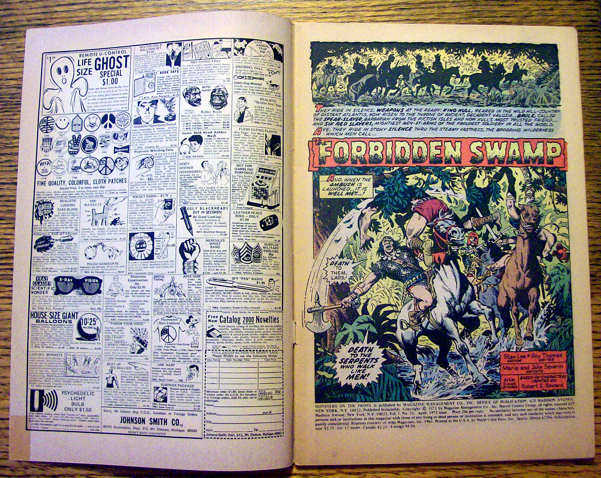 Monsters On The Prowl #16 April 1972 Forbidden Swamp