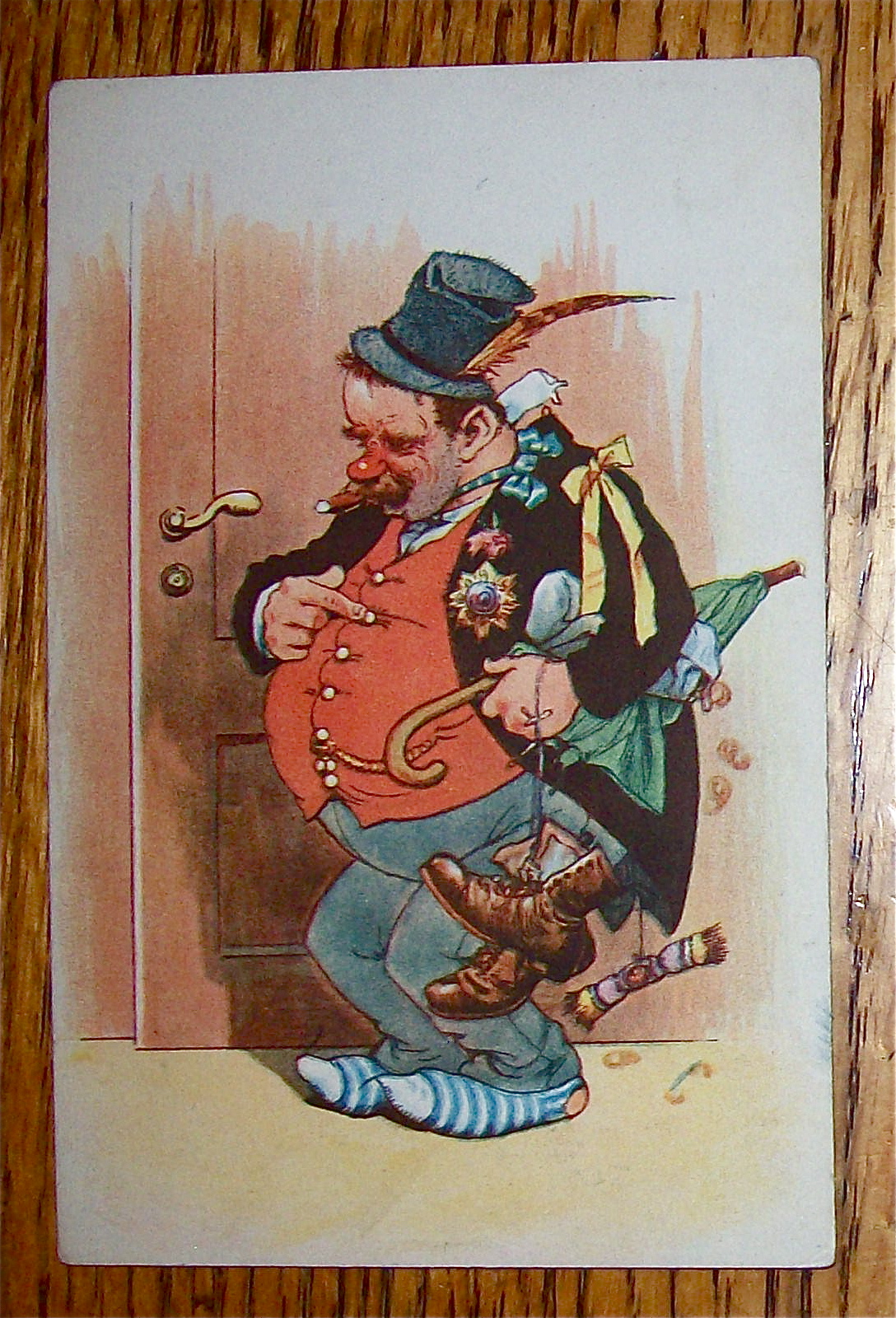 Man Dressed As Clown Postcard